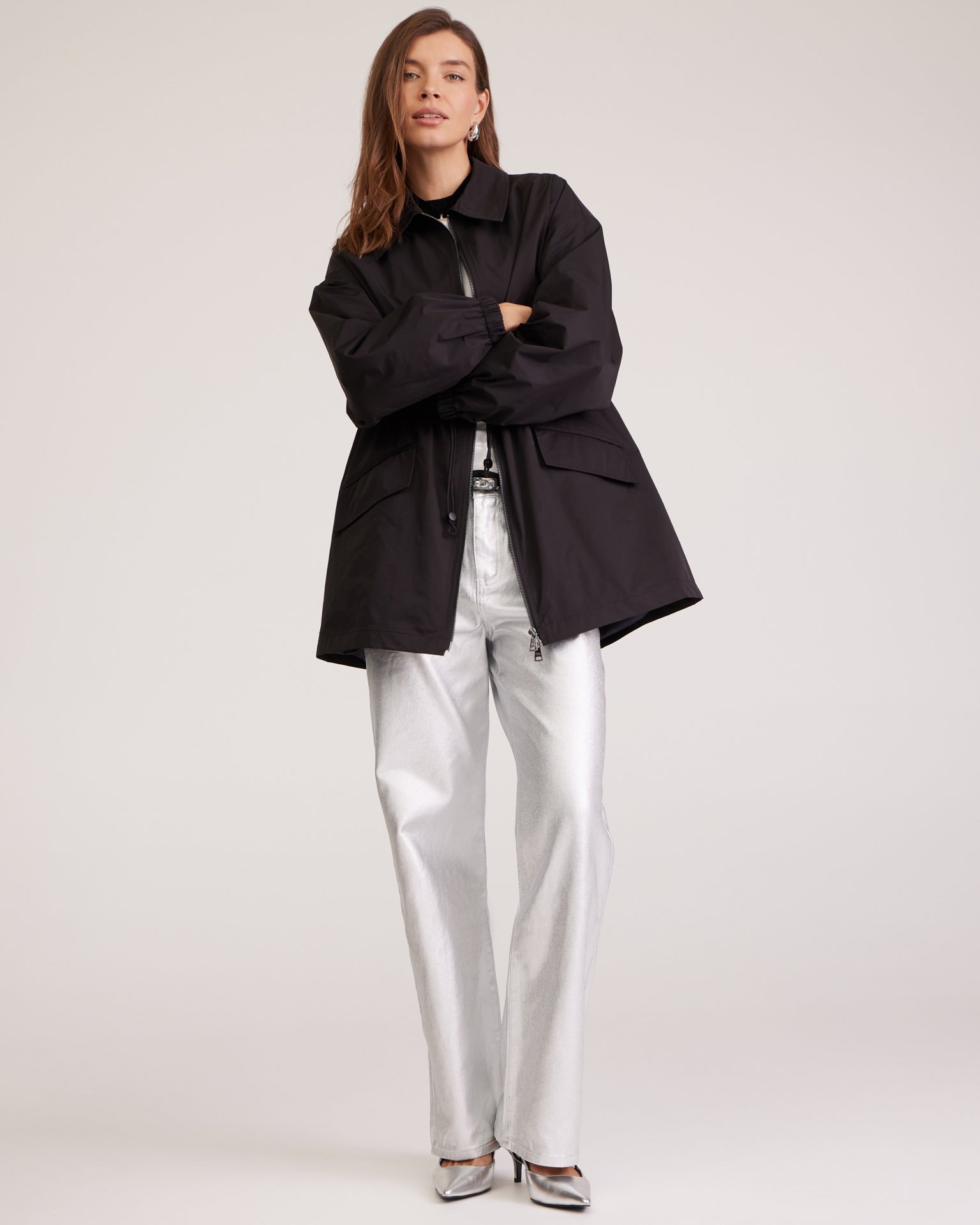 Trench coat in black, Black