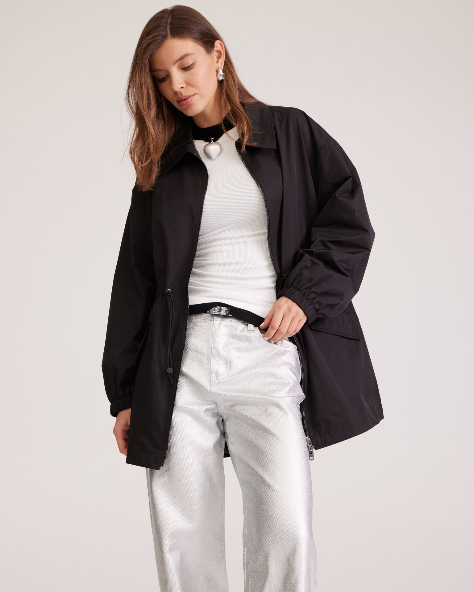 Trench coat in black, Black — photo 6
