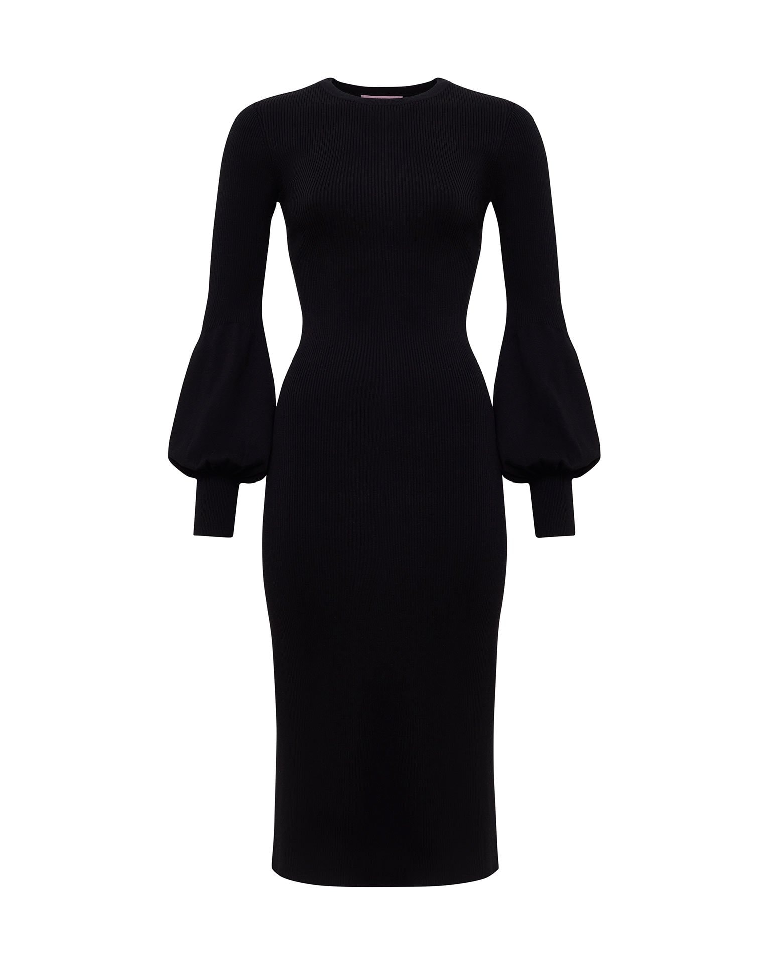Fitted midi dress in black, Black — photo 6