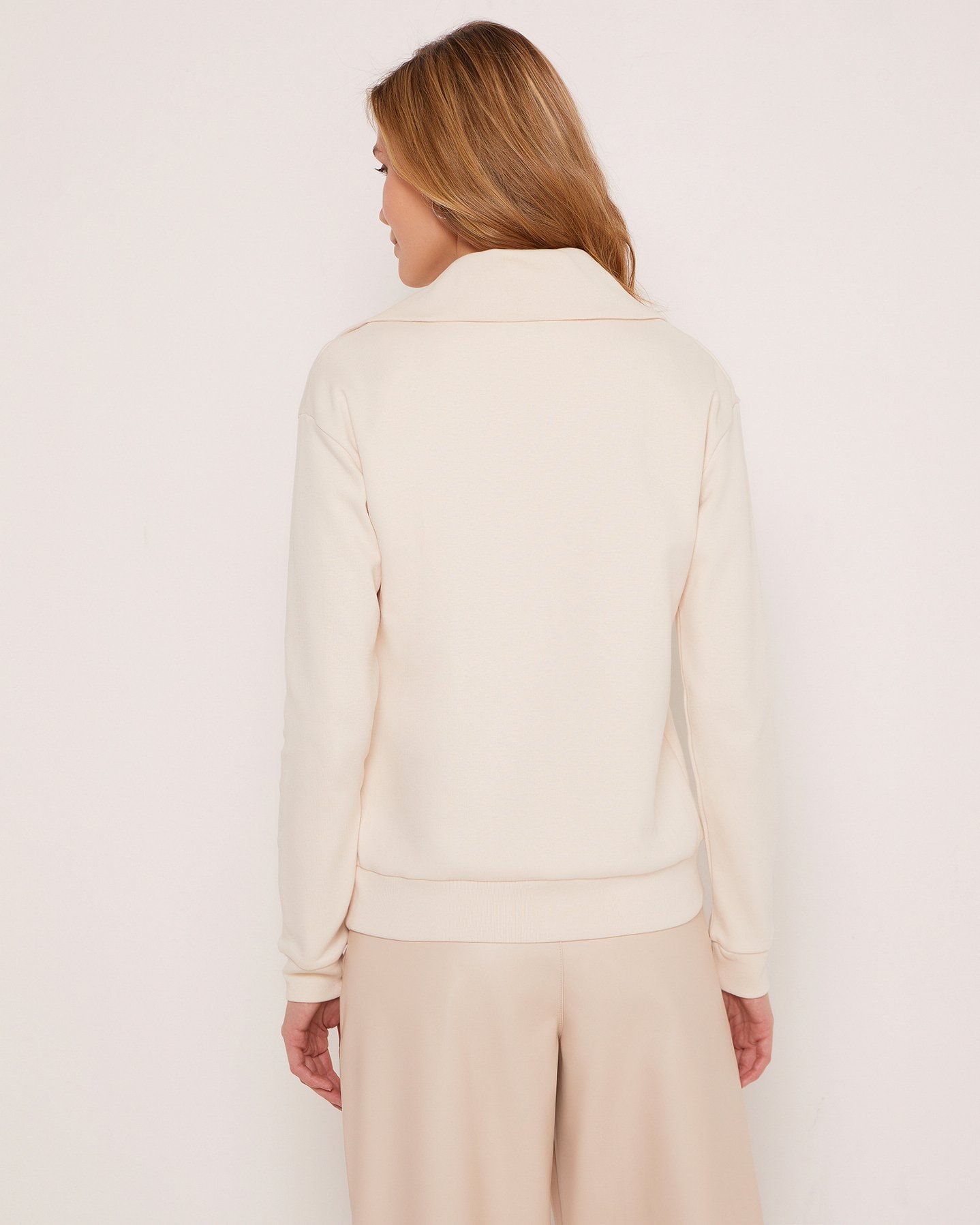 Zip-front jumper, Beige — photo 3