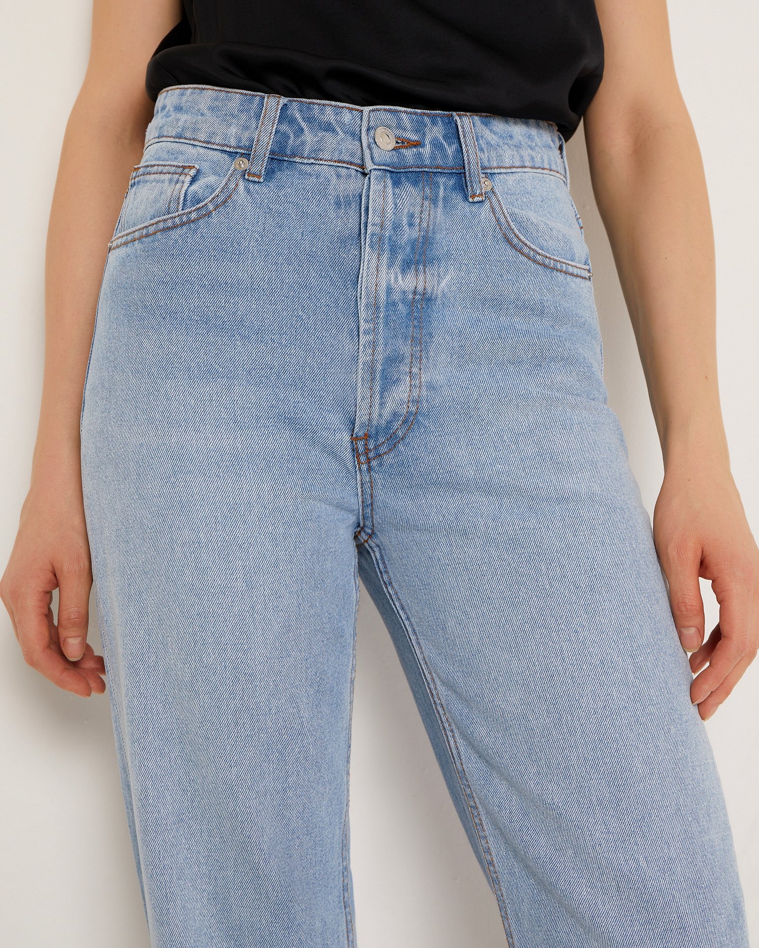 Light blue wide-leg jeans, Blue — photo 6