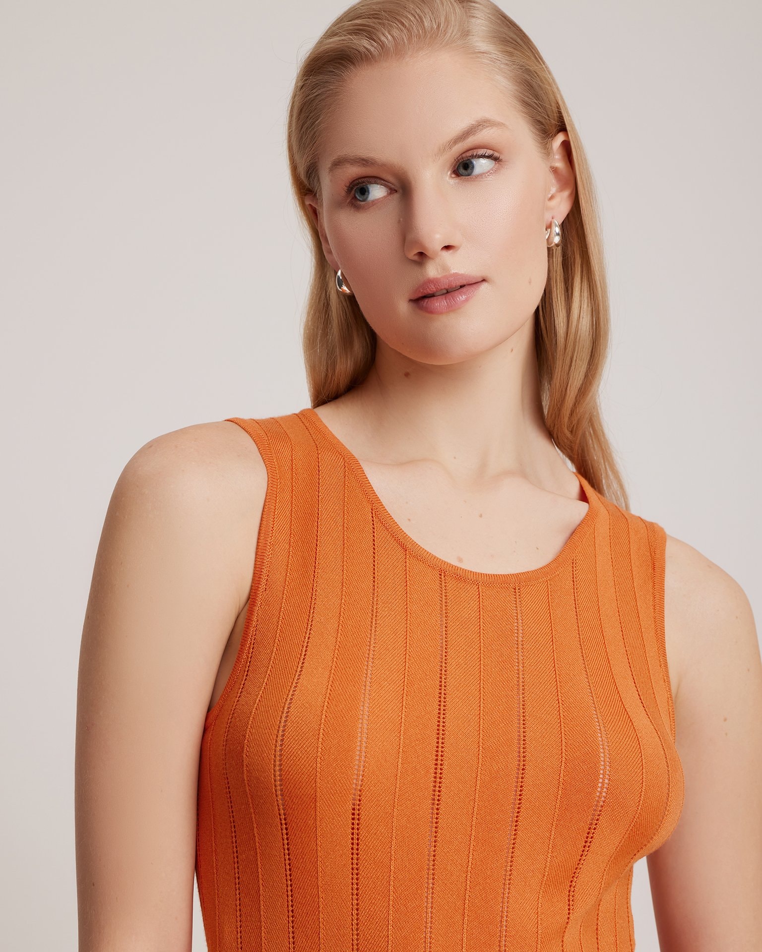 Fine-knit dress, Orange — photo 6