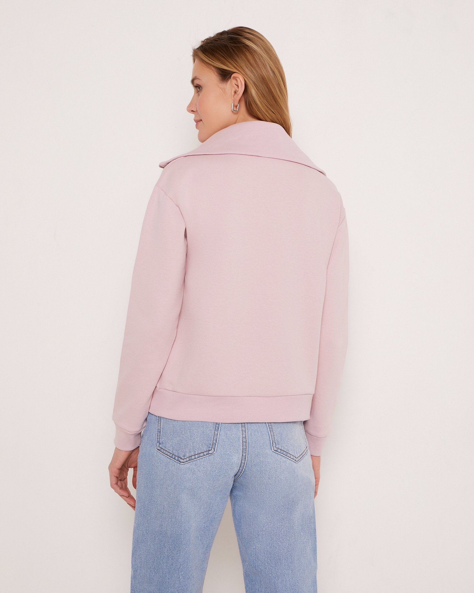 Zip-collar sweater, Pink — photo 3