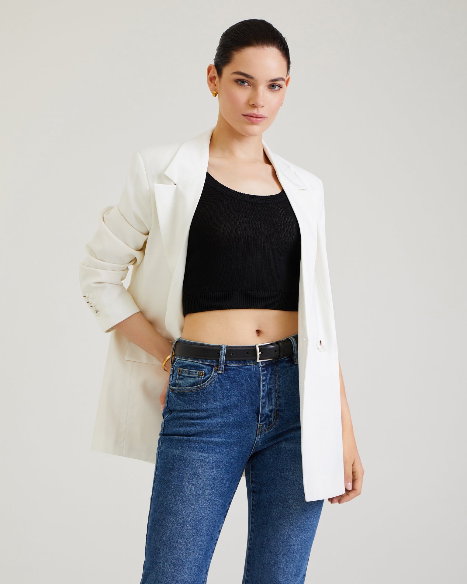 Flared jeans in blue, Blue — photo 4