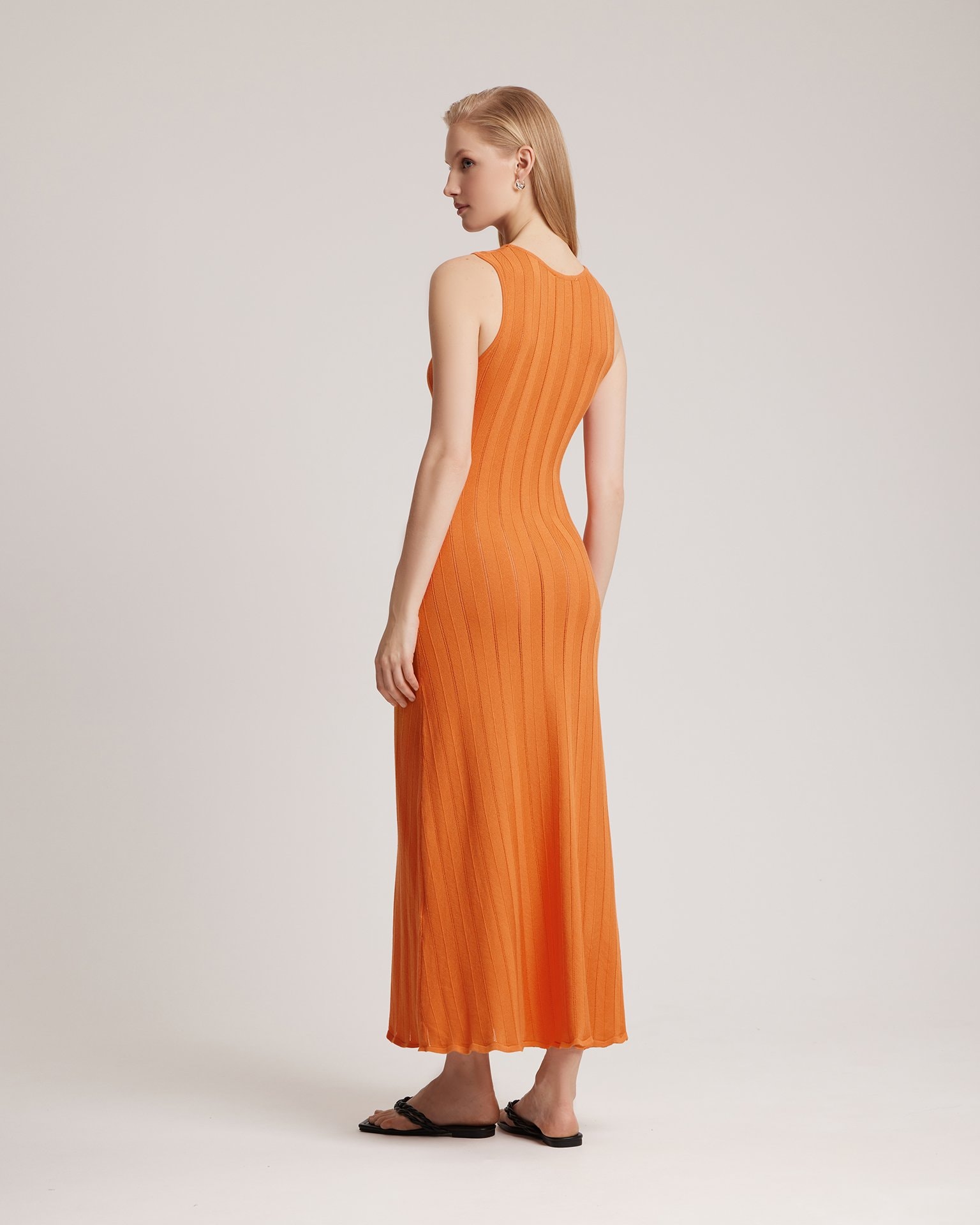Fine-knit dress, Orange — photo 3