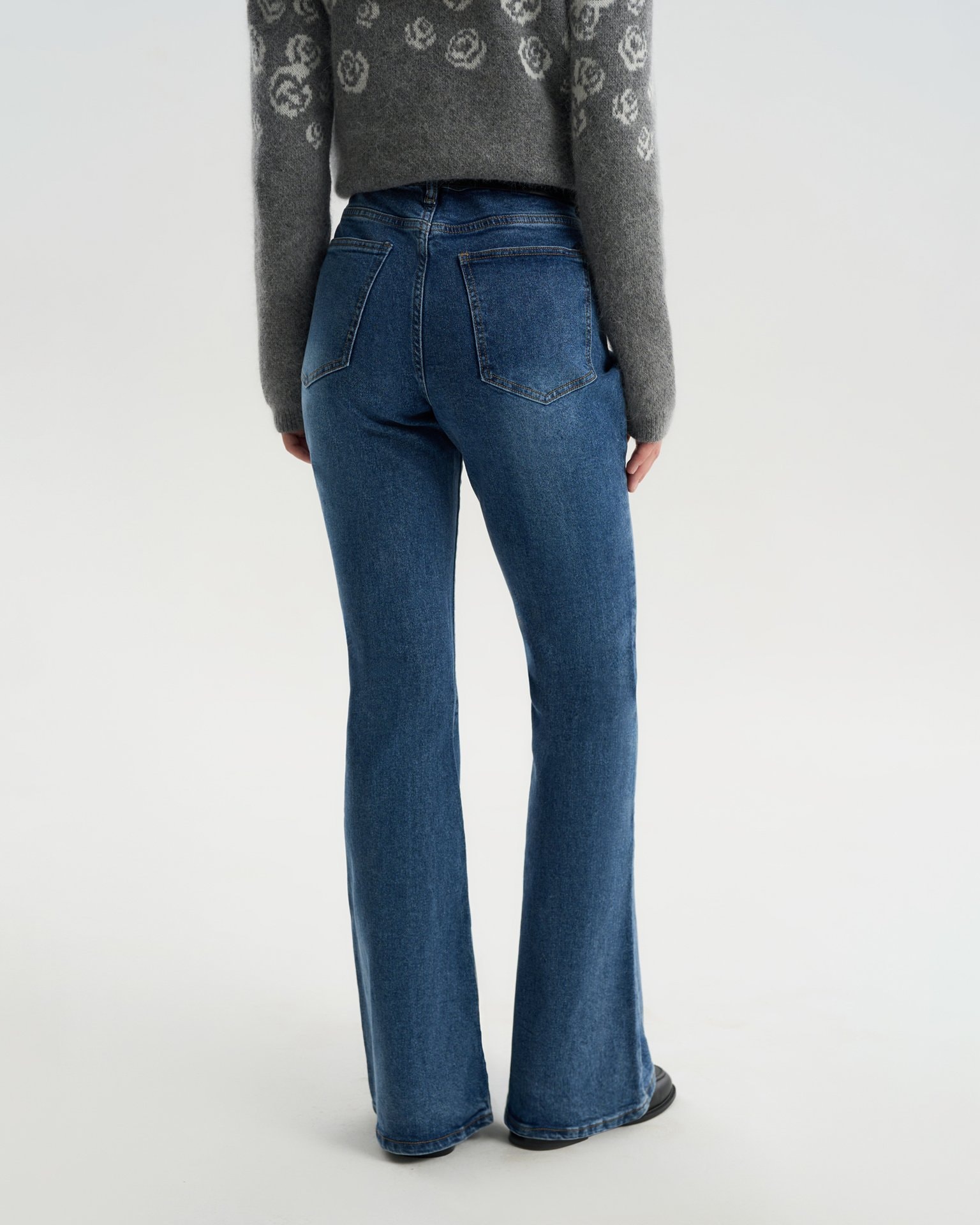Flared jeans, Dark Blue — photo 2