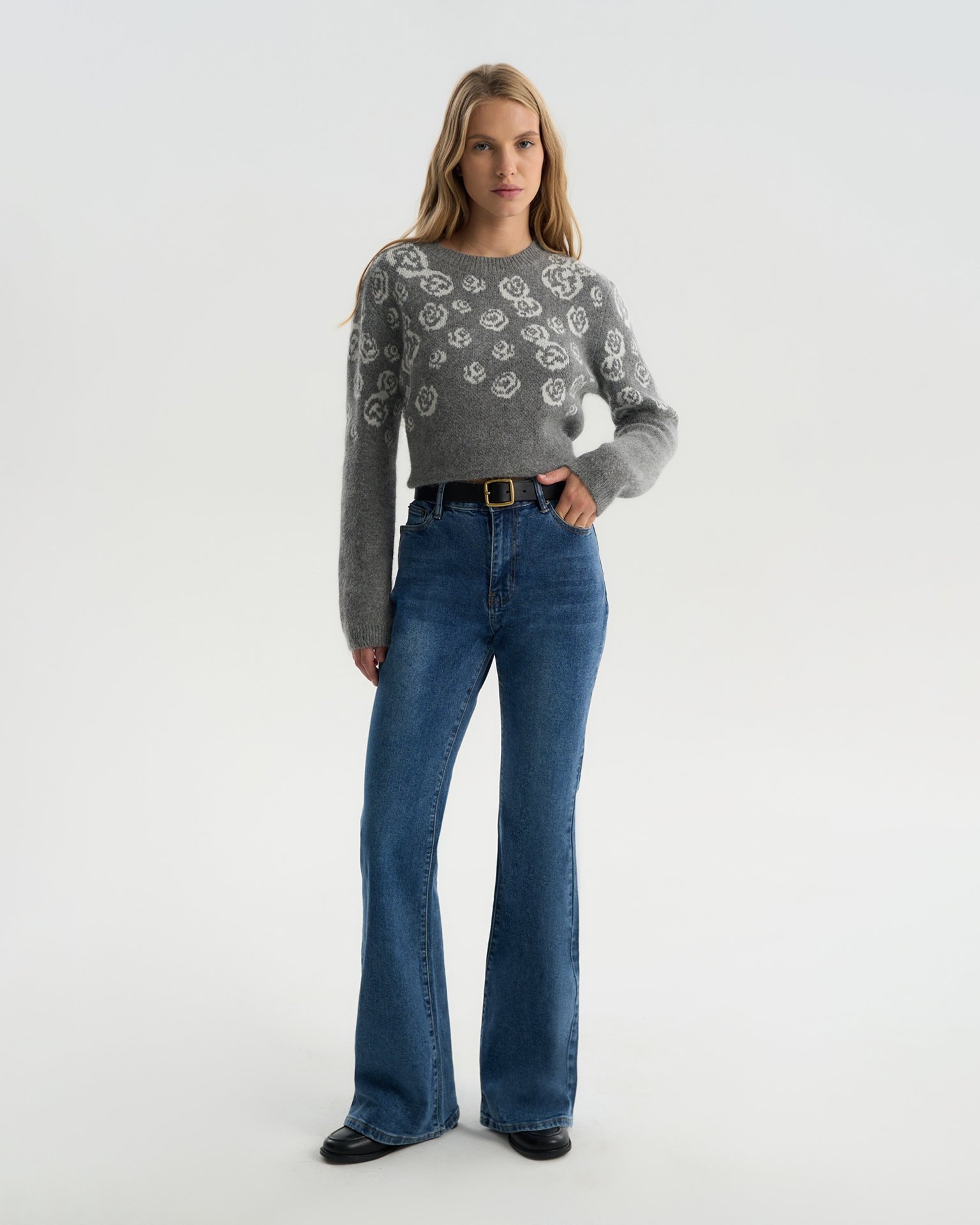 Flared jeans, Dark Blue — photo 3