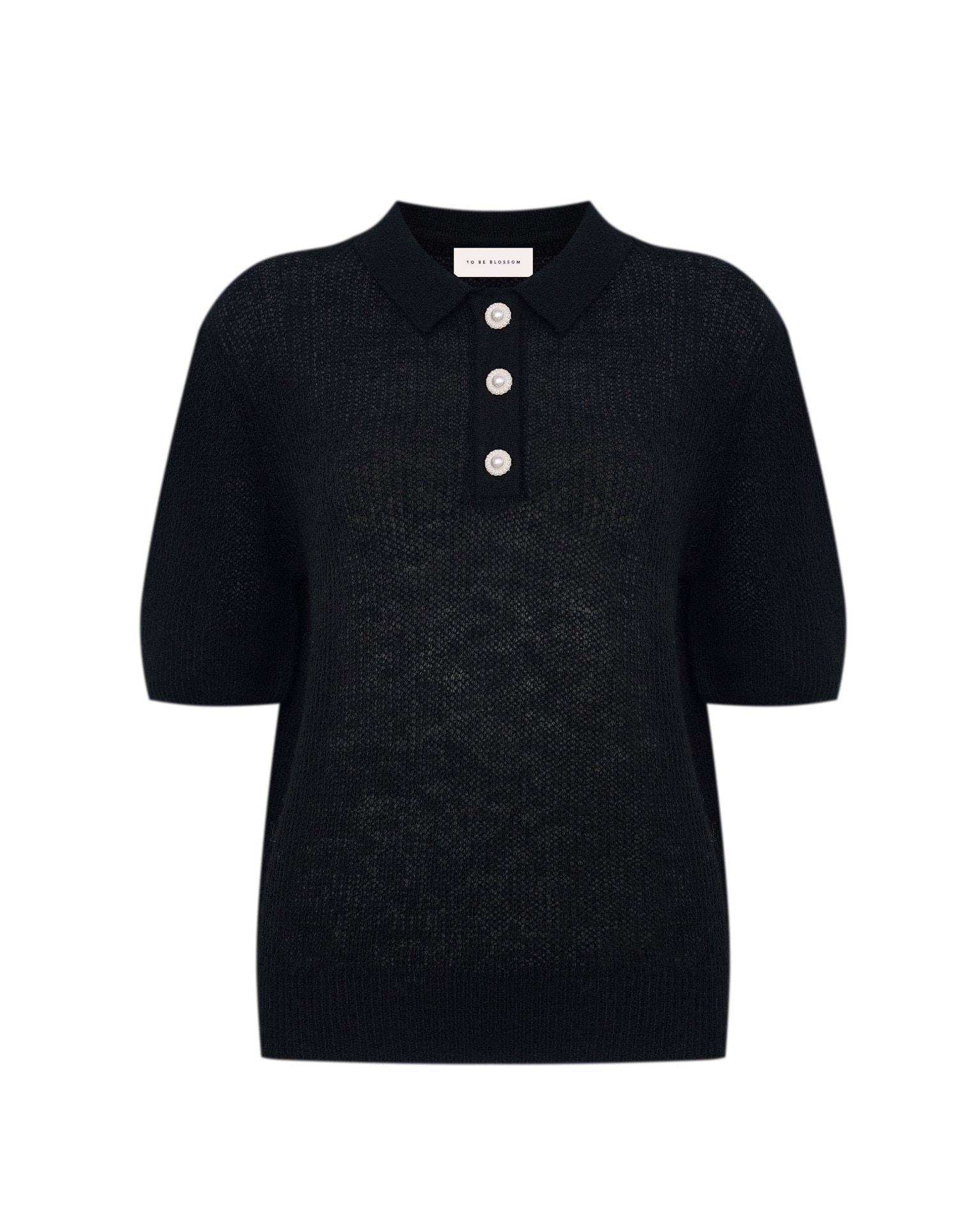 Polo knit jumper, Black — photo 11