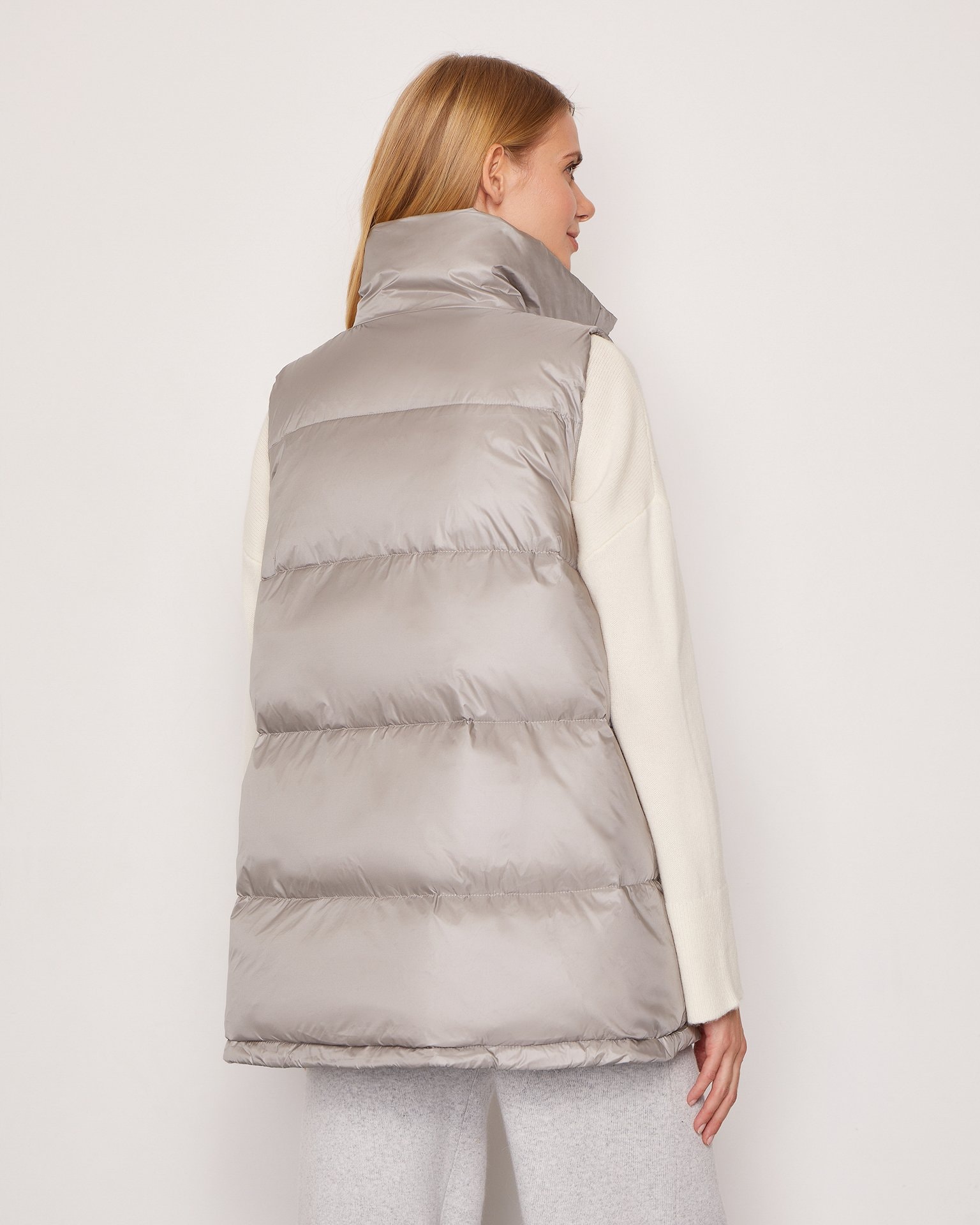 Grey down-feather vest, Grey — photo 2