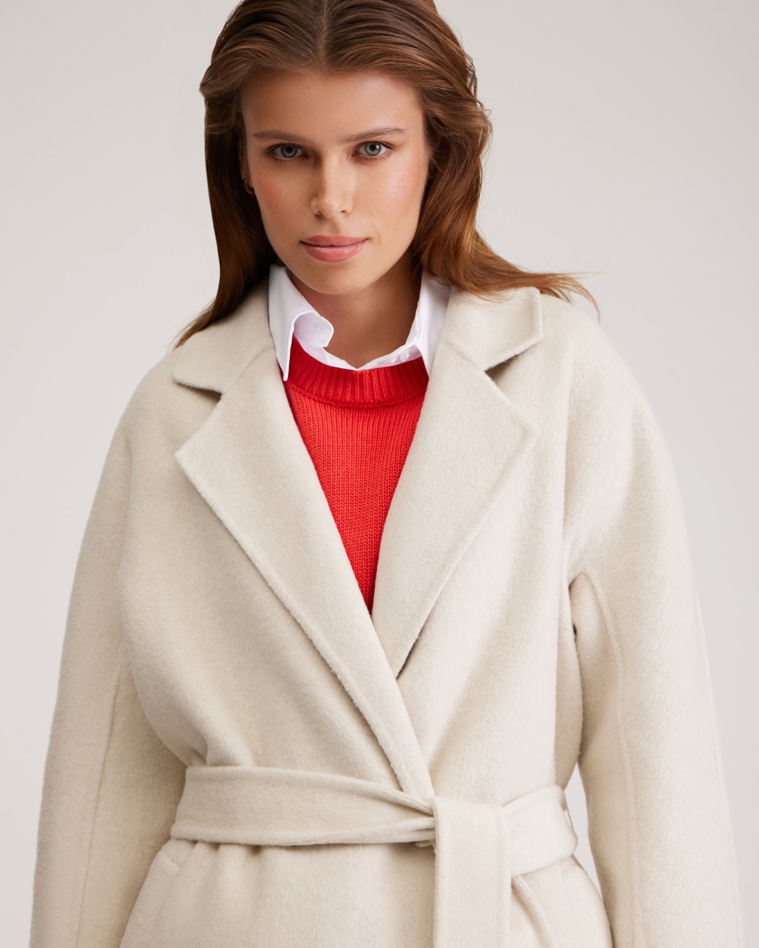 Coat with a raglan sleeve, White — photo 6