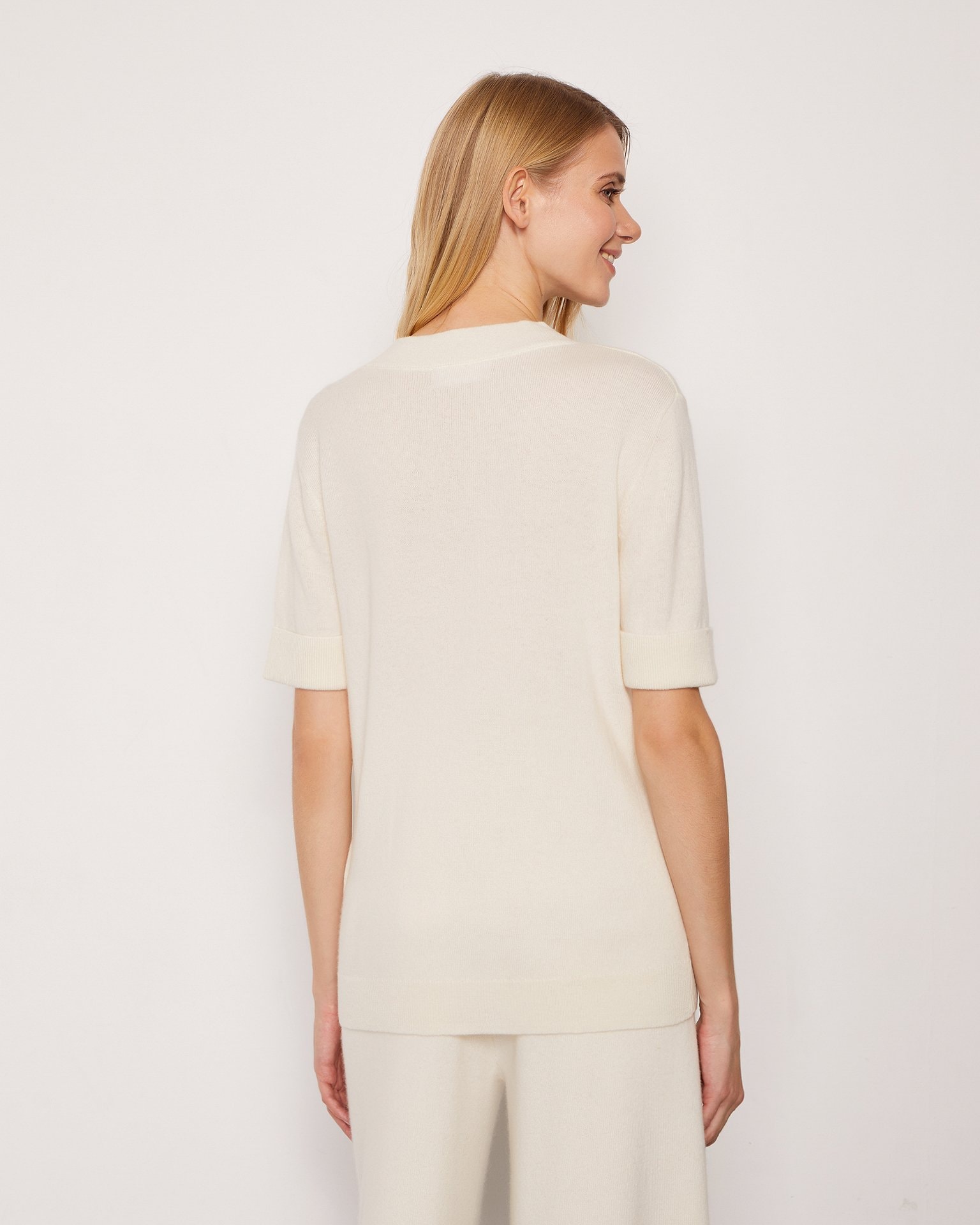 Cashmere T-shirt, Milk — photo 3