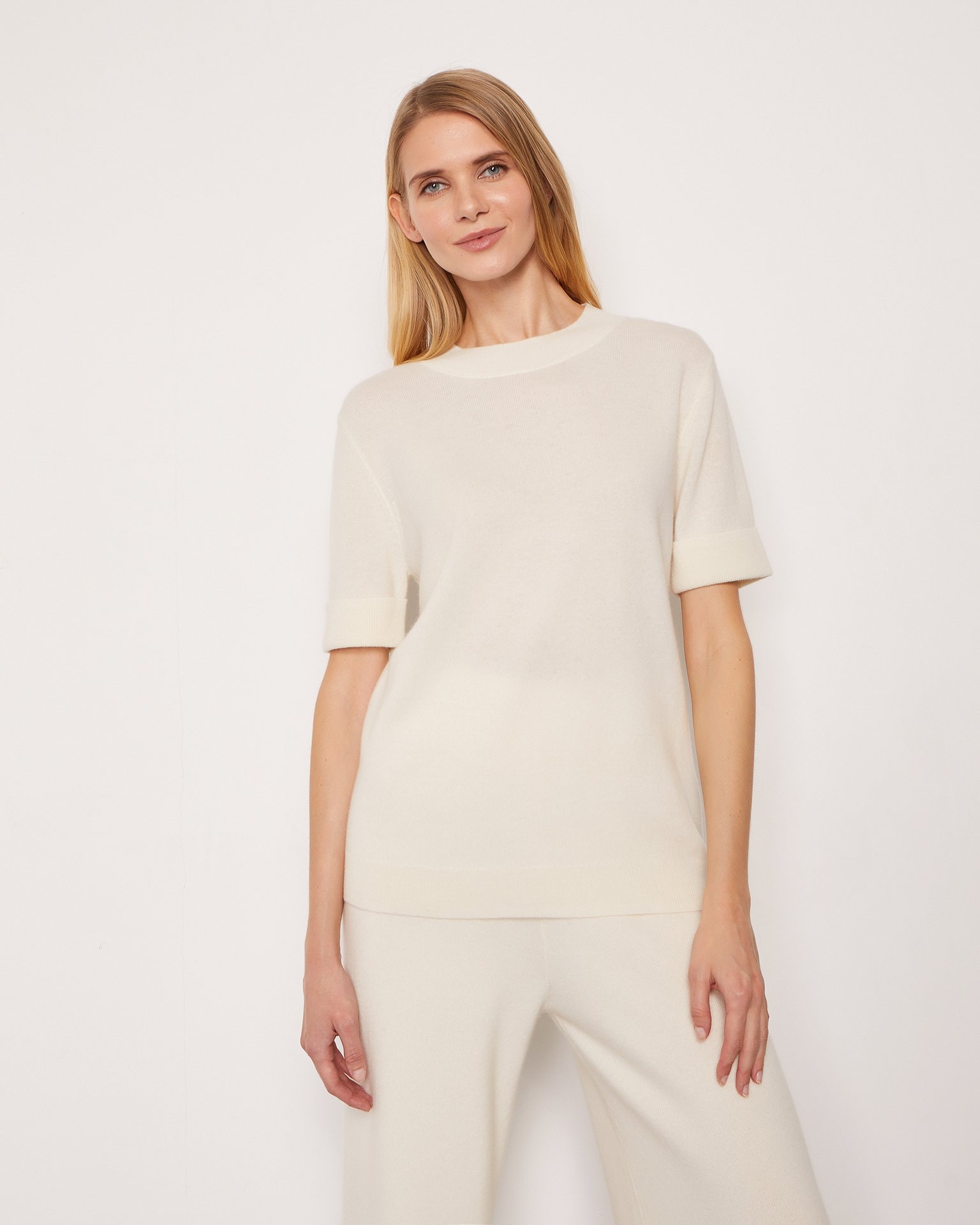Cashmere T-shirt, Milk