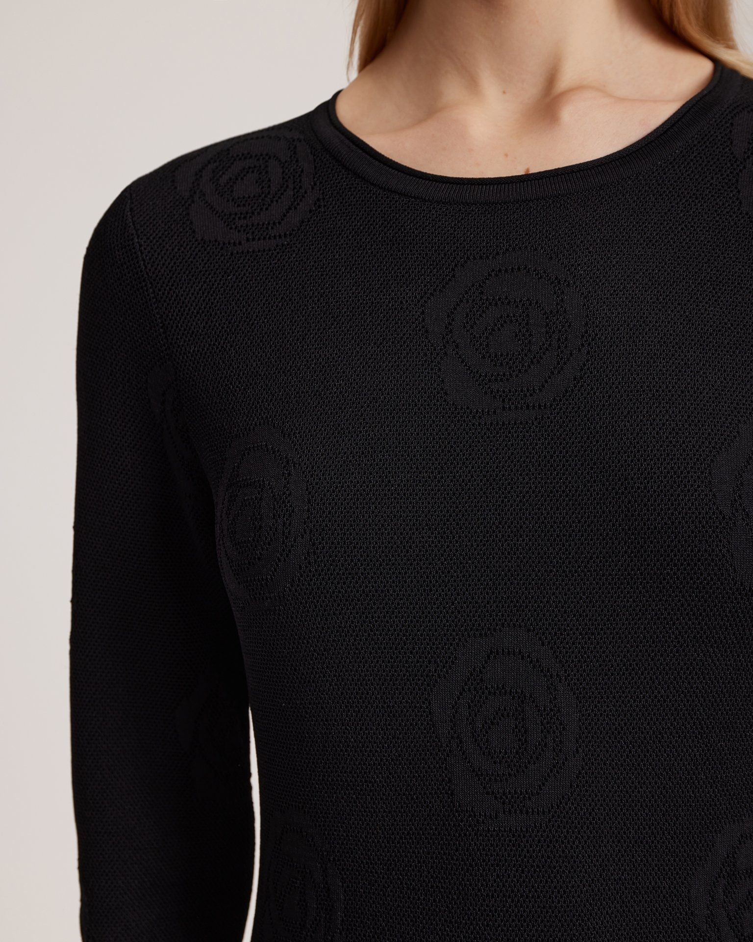 Dress with an original jacquard pattern, Black — photo 5