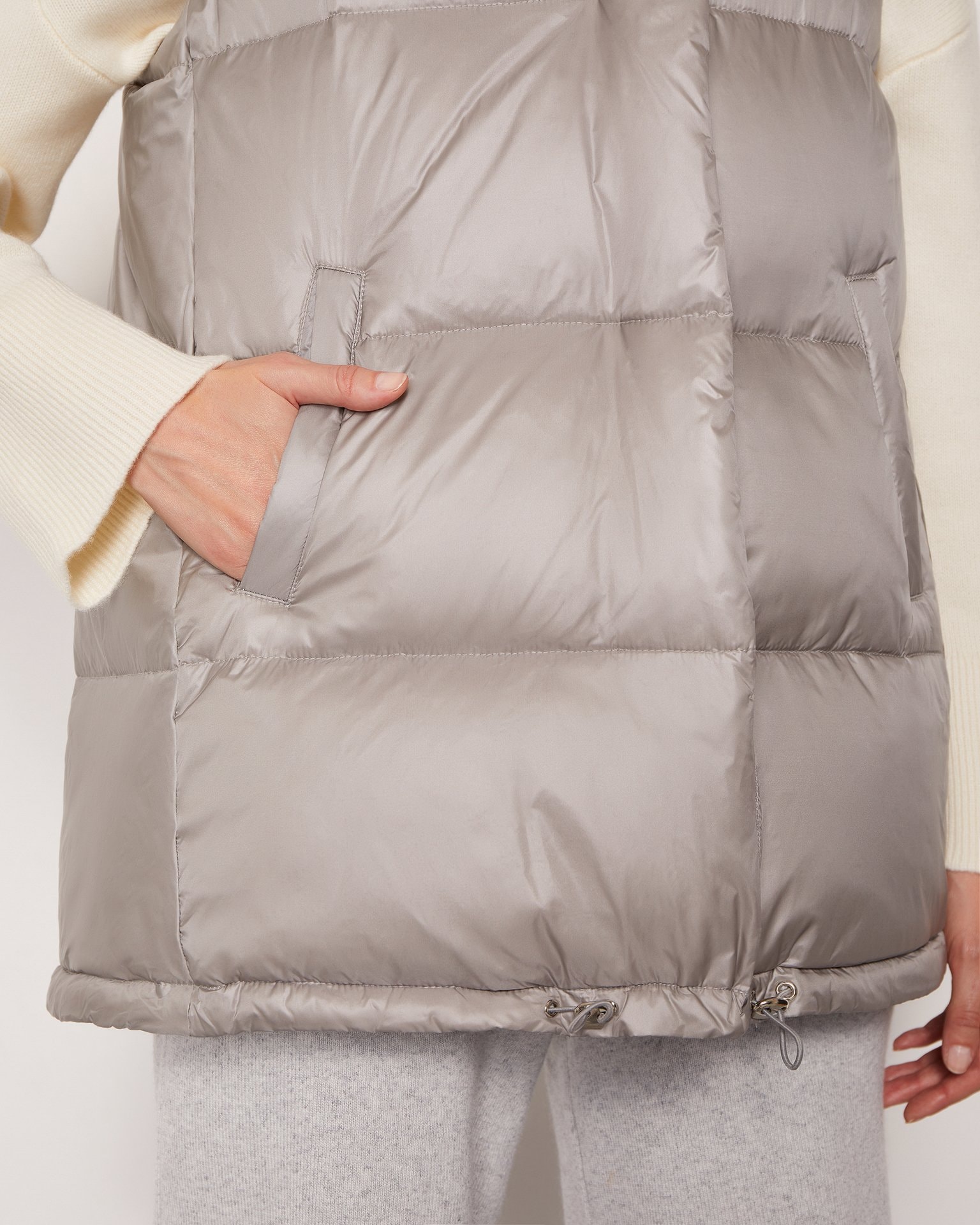 Grey down-feather vest, Grey — photo 6
