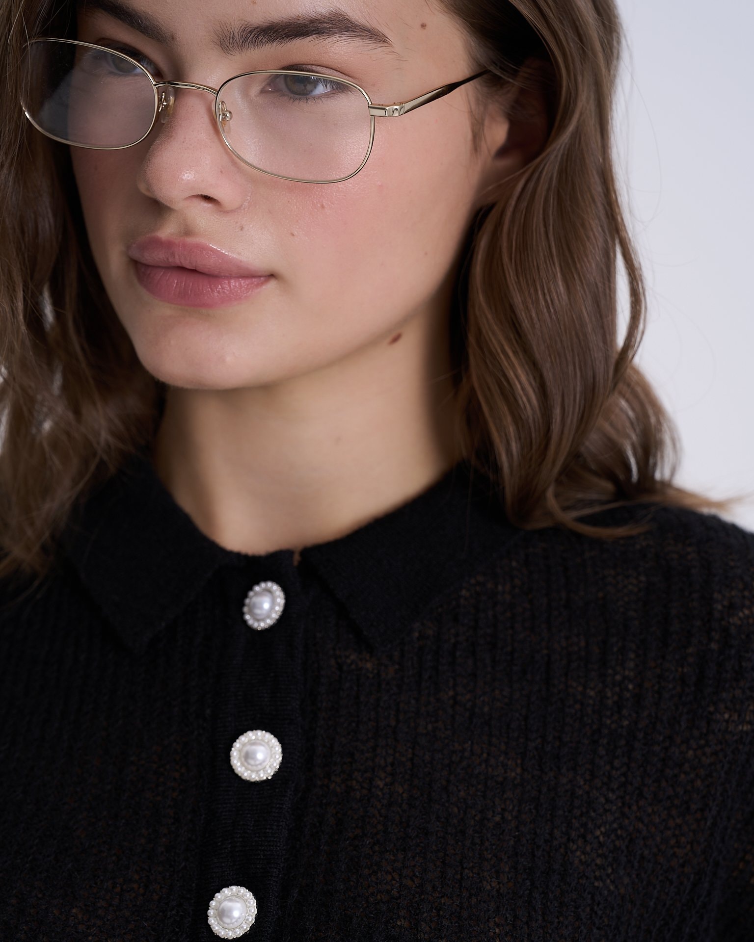 Polo knit jumper, Black — photo 10