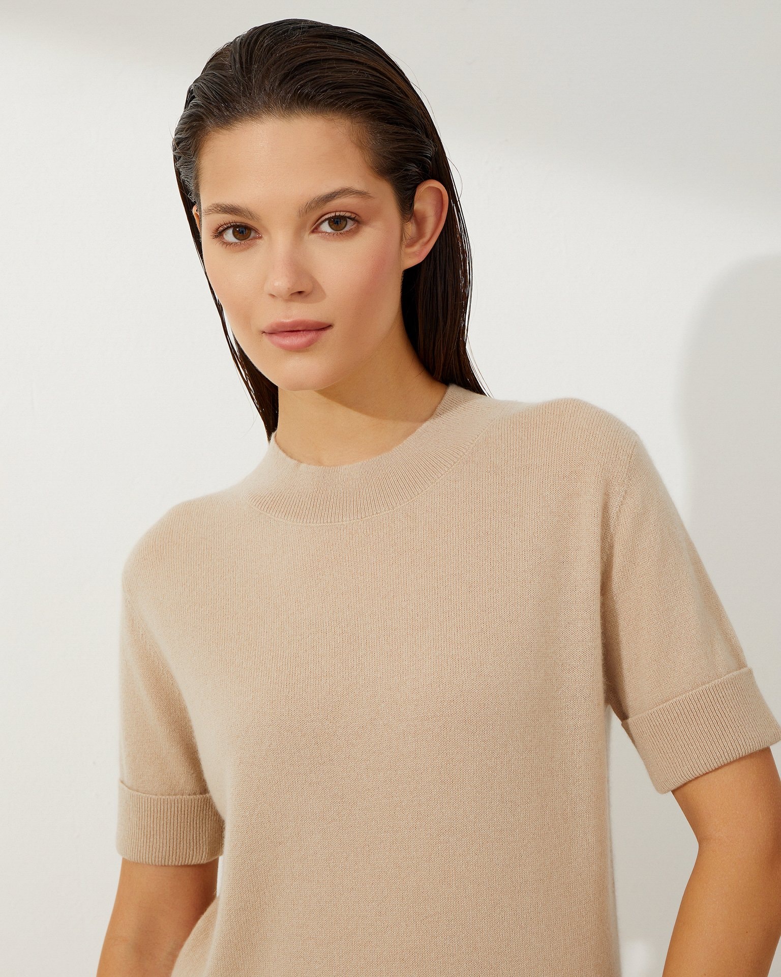 Cashmere top, Beige — photo 4
