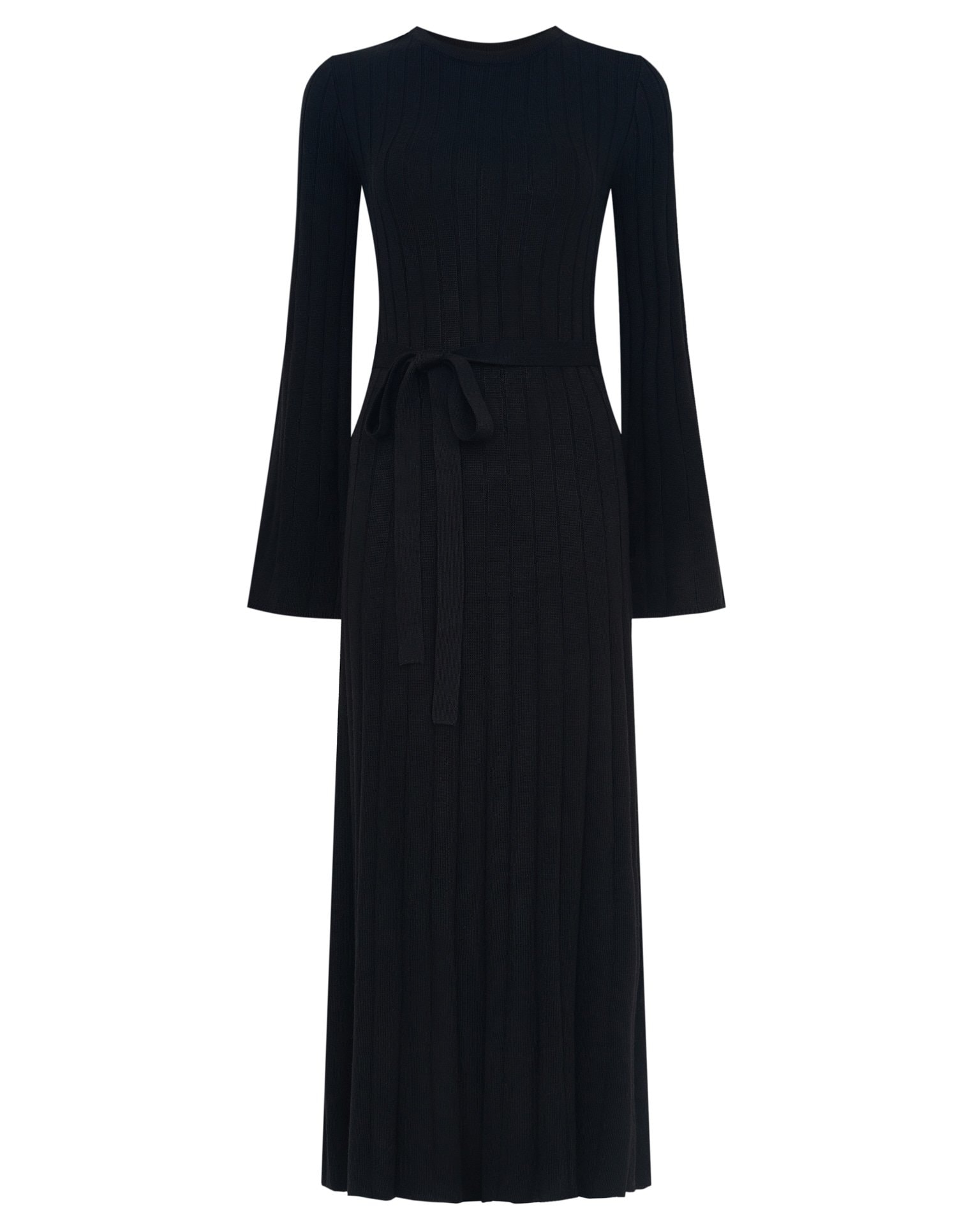 Dress with flared sleeves, Black — photo 9