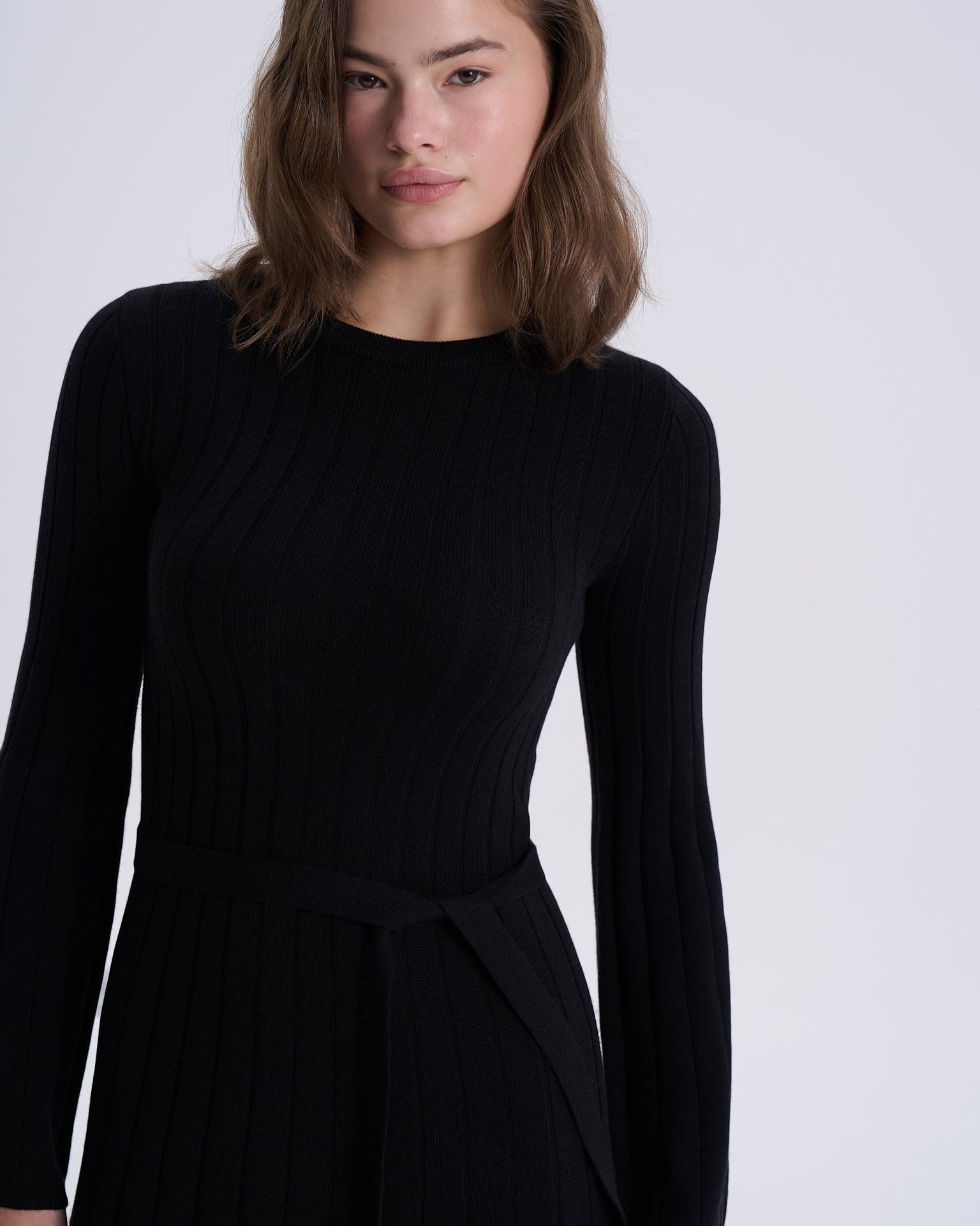Dress with flared sleeves, Black — photo 7