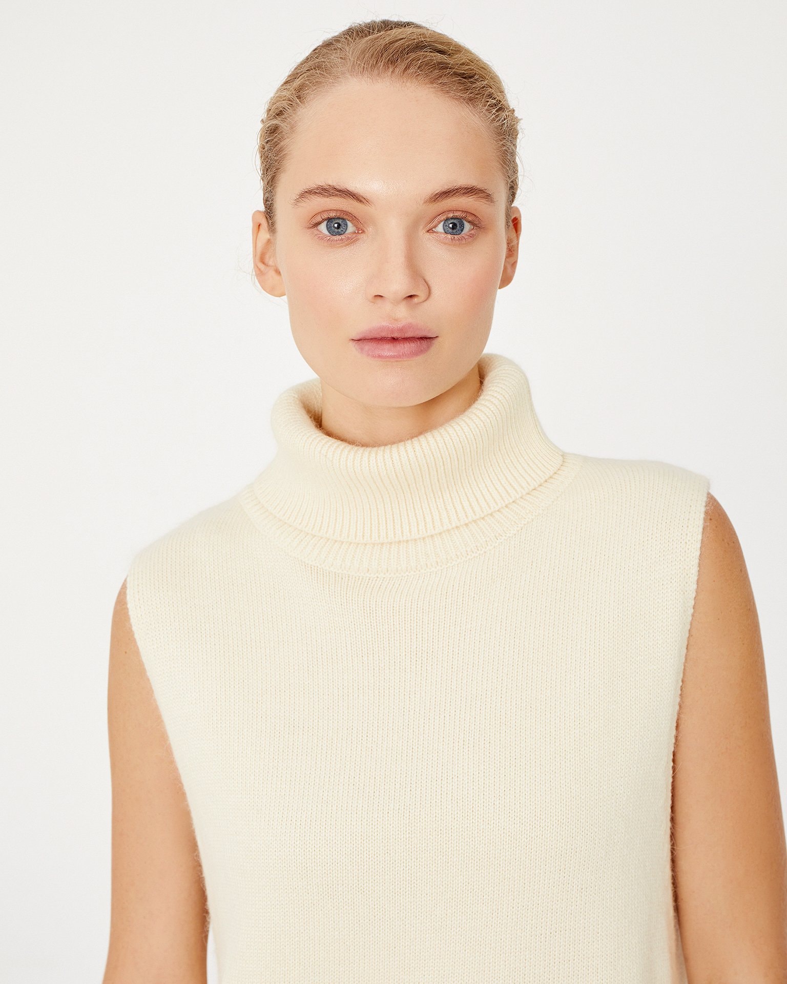 Jumper with statement collar, Beige — photo 5