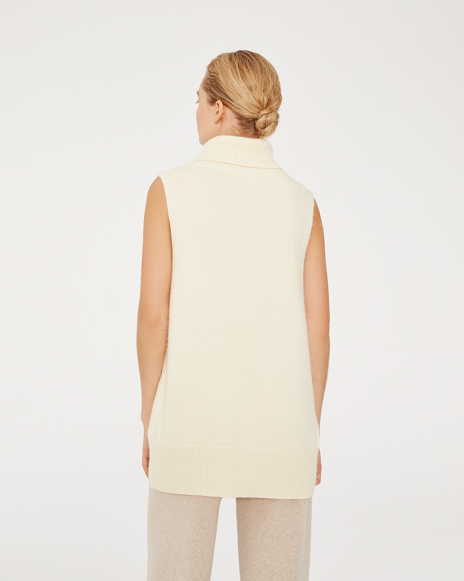 Jumper with statement collar, Beige — photo 4