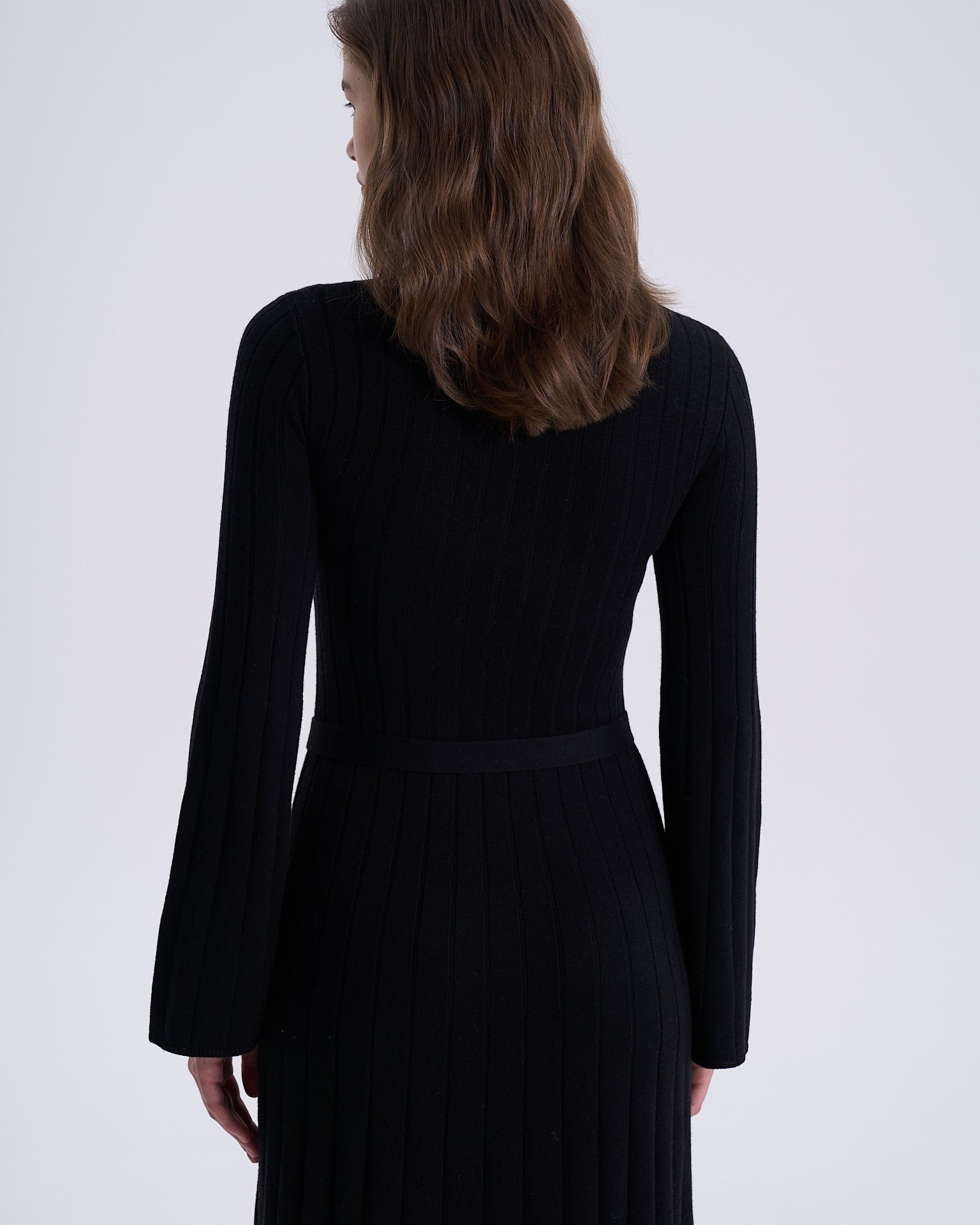 Dress with flared sleeves, Black — photo 6