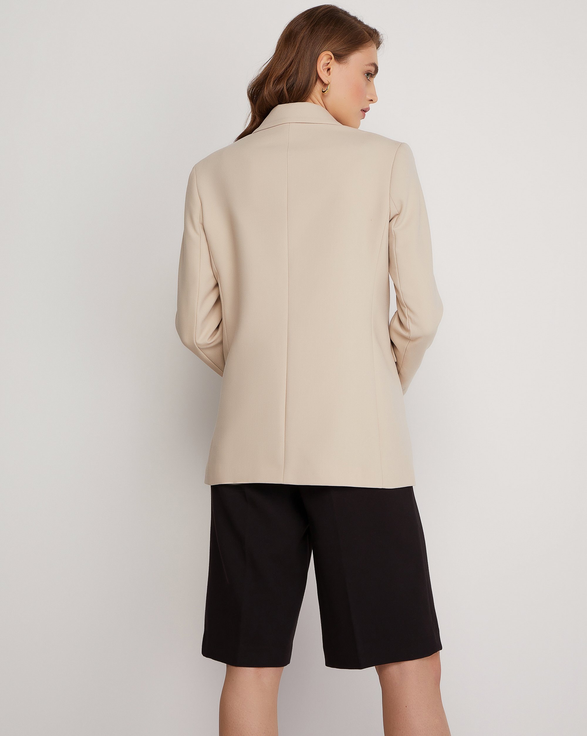 Double-Breasted Buttoned Jacket, Beige — photo 3