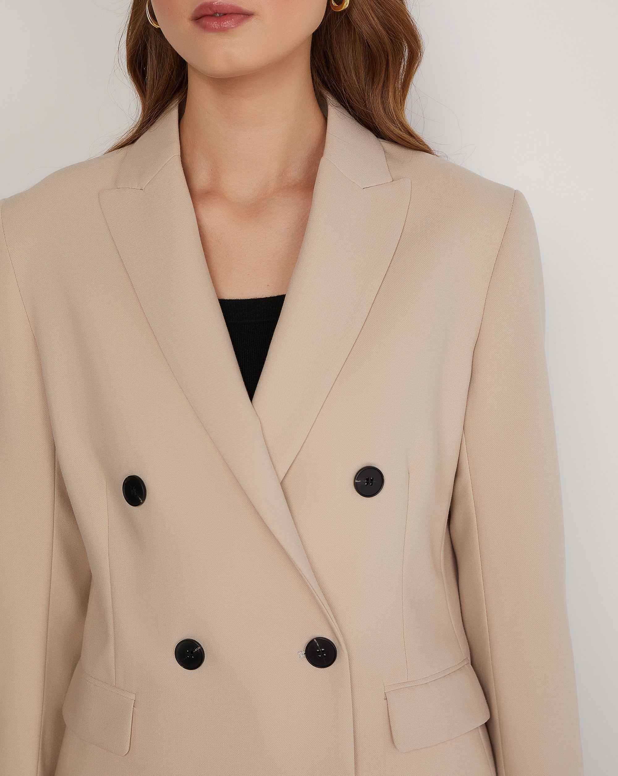 Double-Breasted Buttoned Jacket, Beige — photo 5