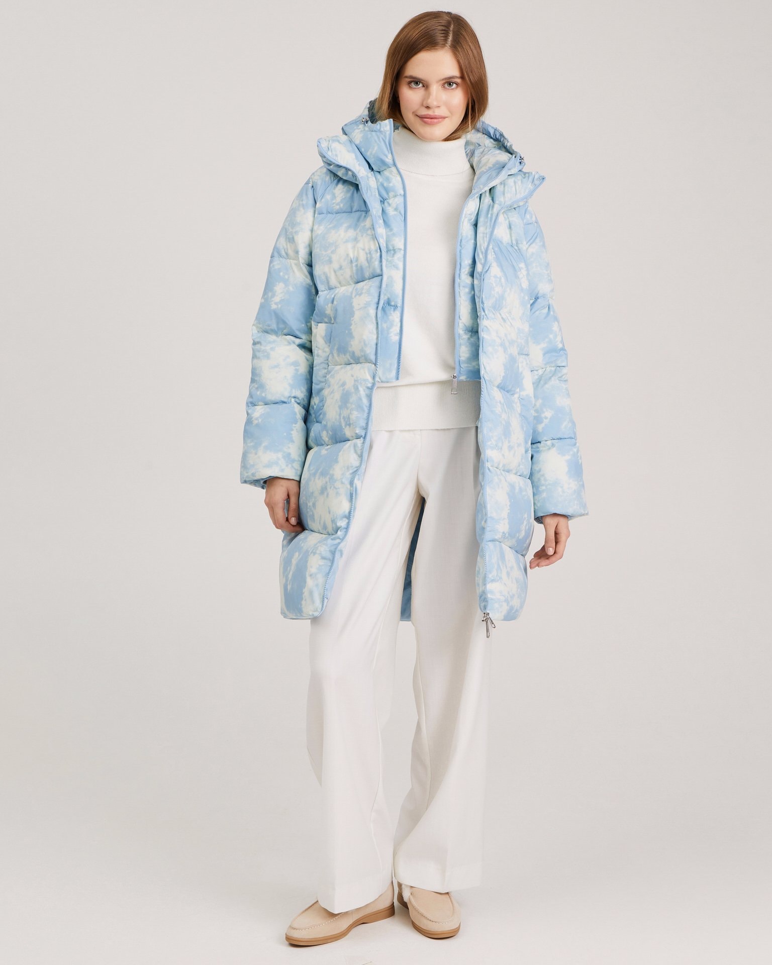 Printed down jacket, Light Blue — photo 3