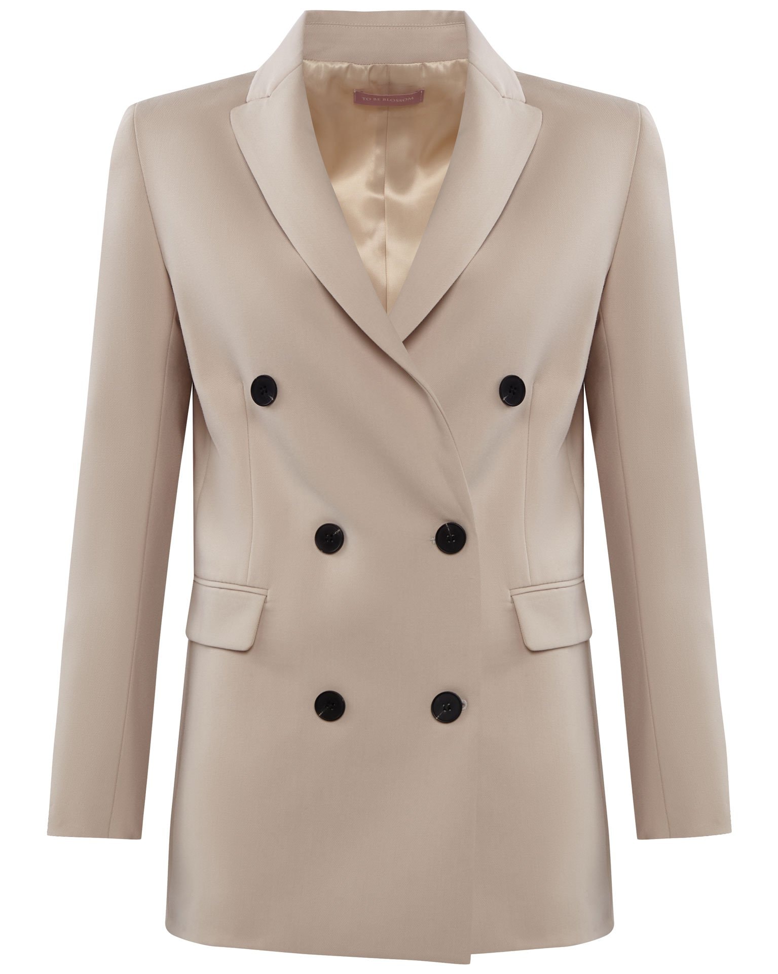 Double-Breasted Buttoned Jacket, Beige — photo 6