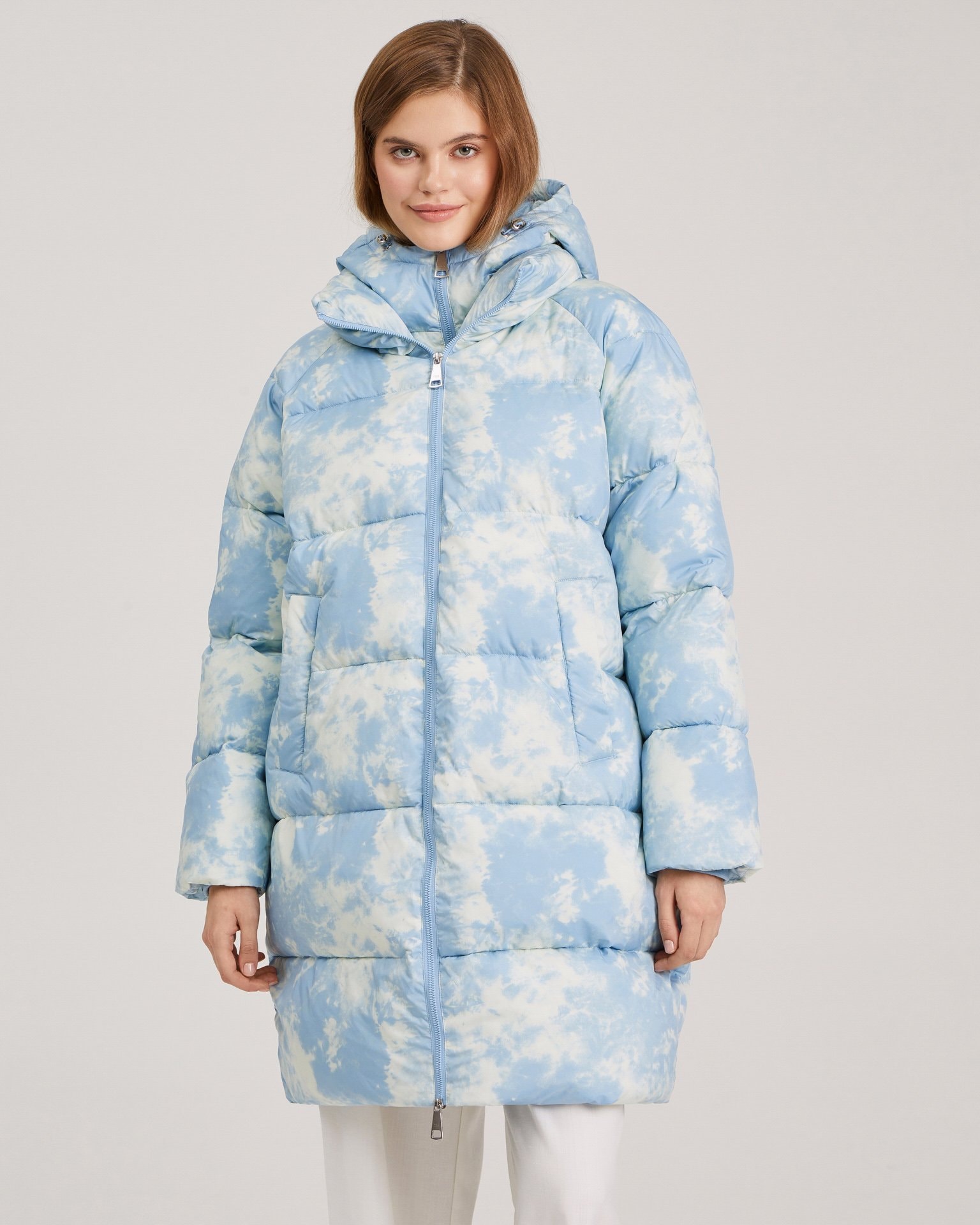 Printed down jacket, Light Blue — photo 5