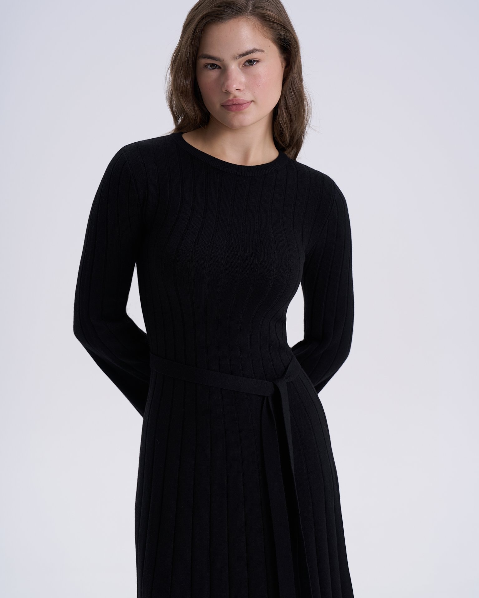Dress with flared sleeves, Black — photo 5