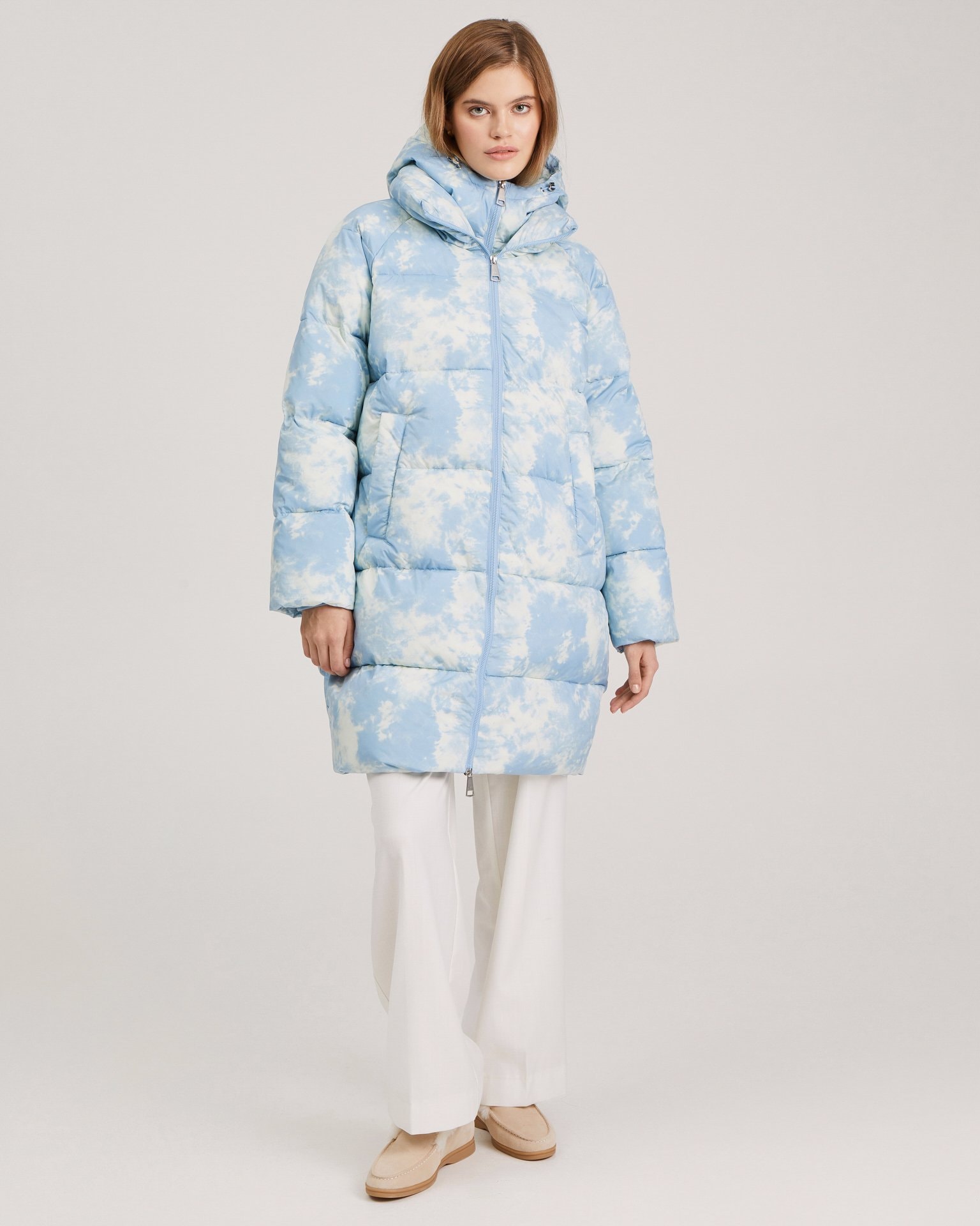 Printed down jacket, Light Blue — photo 2