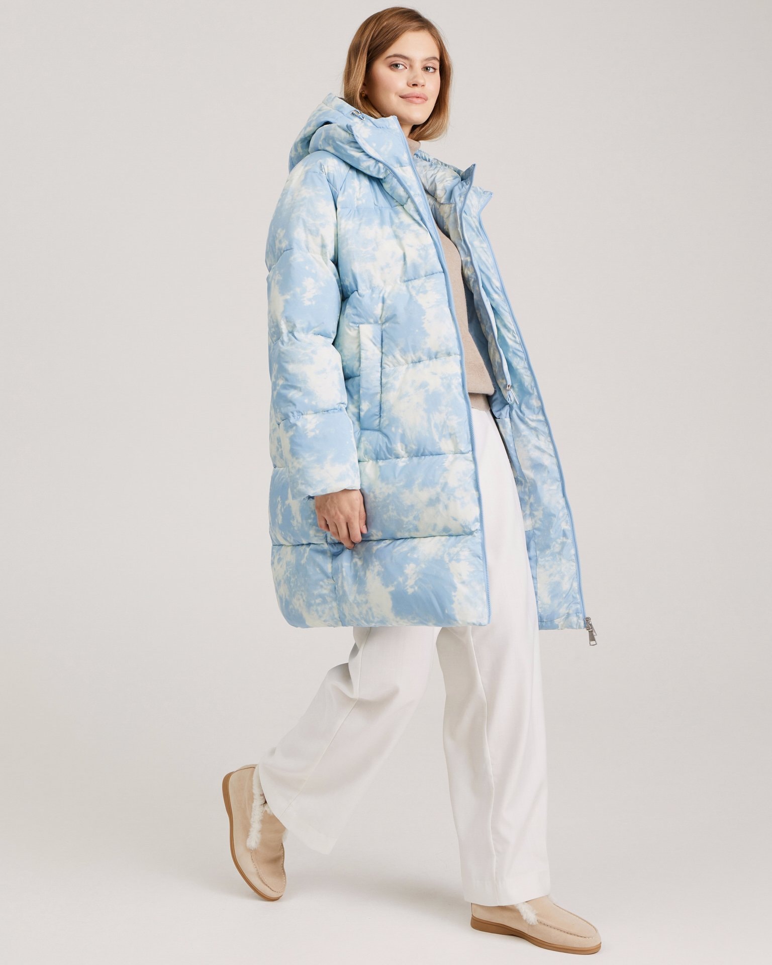 Printed down jacket, Light Blue — photo 6