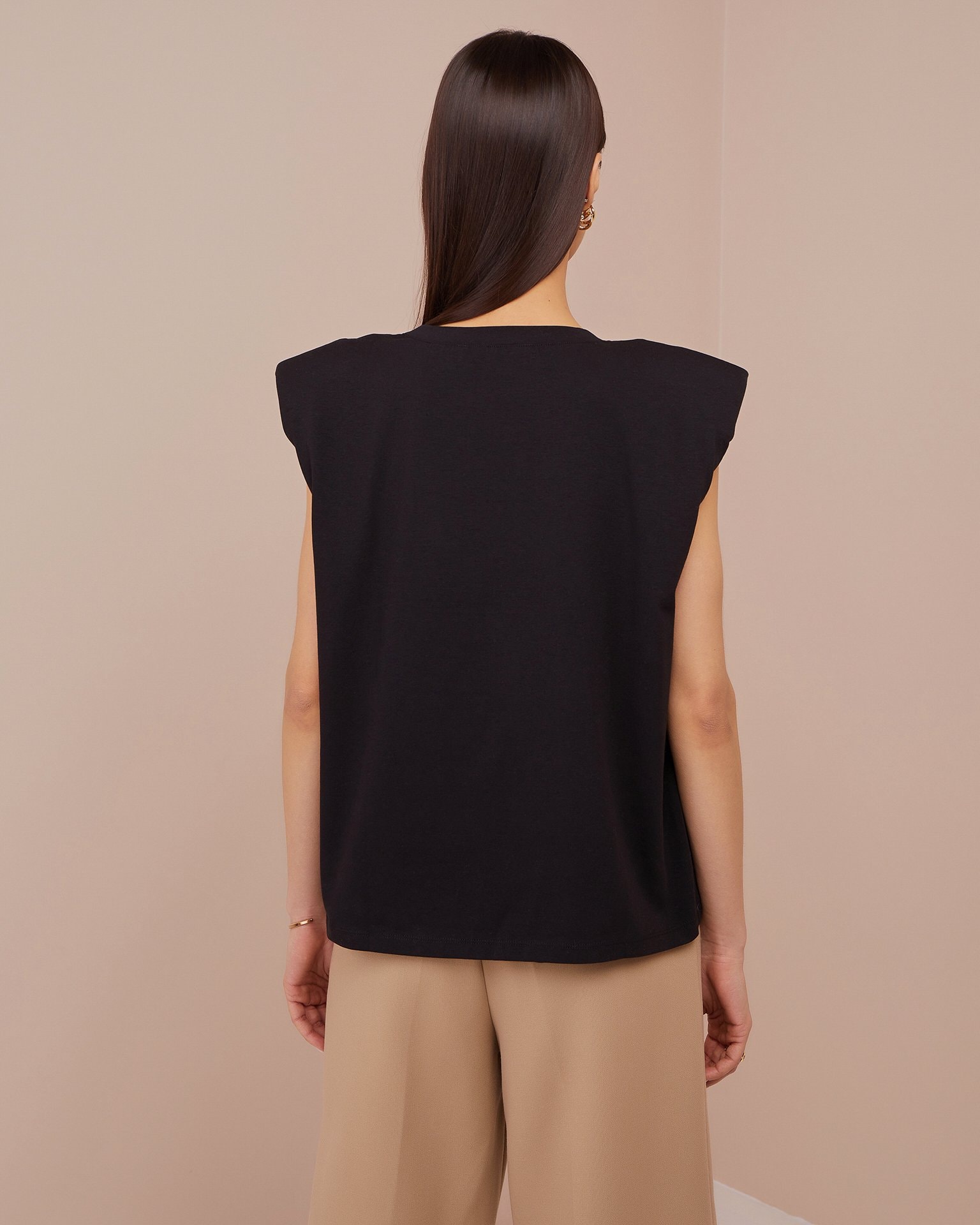 Sleeveless top, Black — photo 3