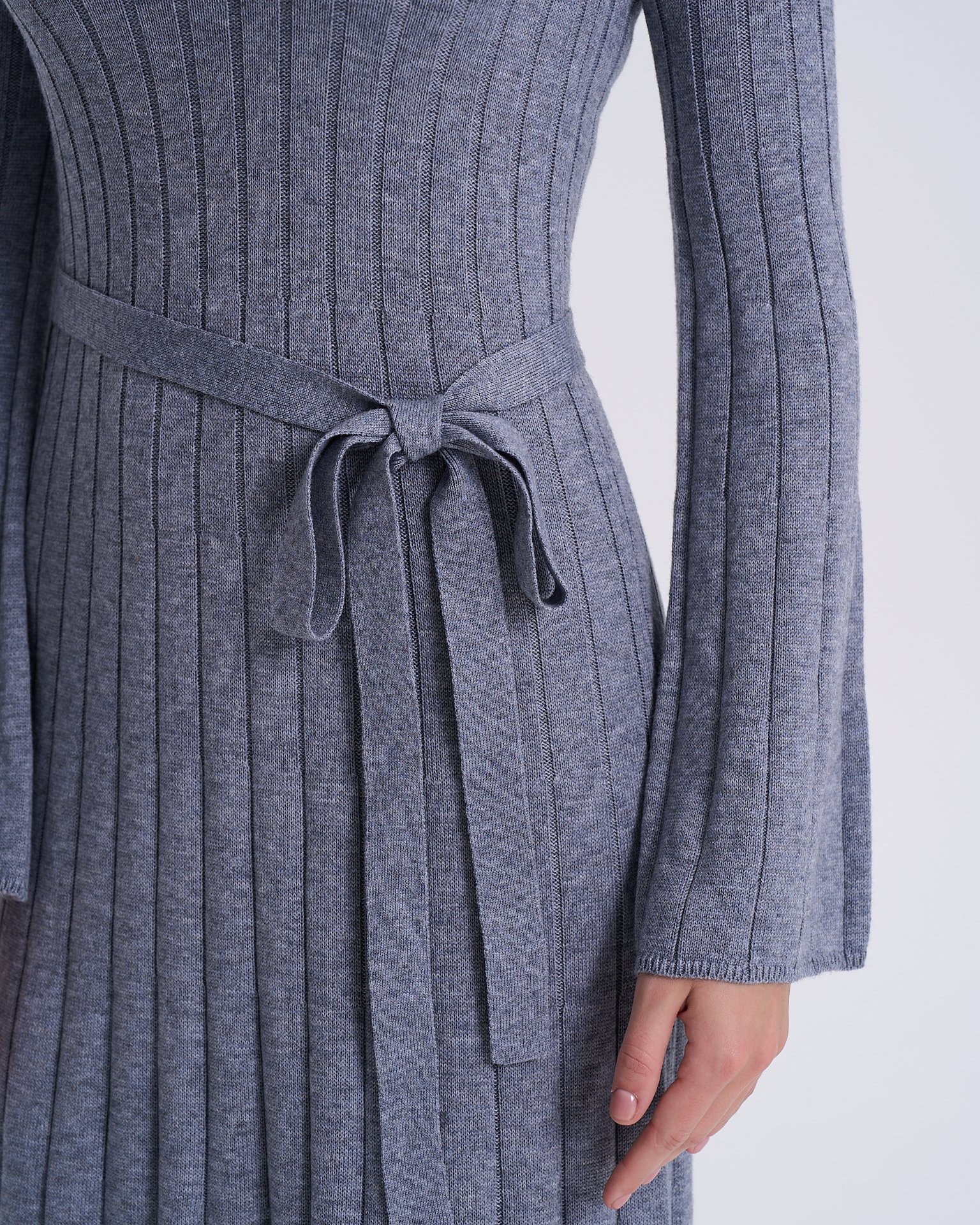 Mid-length knitted dress, Grey — photo 10
