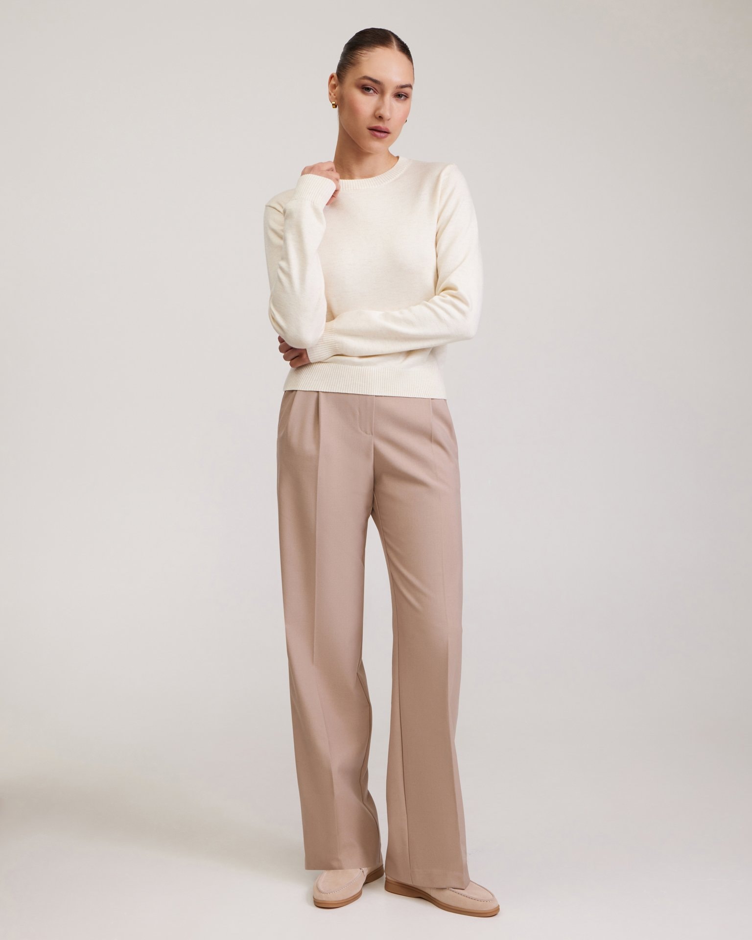 Basic milk-coloured jumper, White