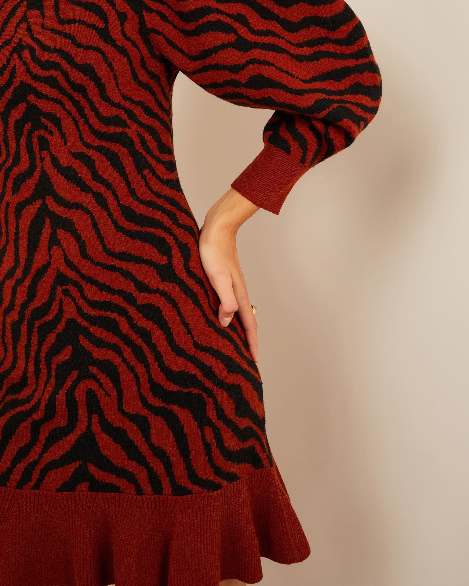 Turtle neck dress, Terracotta — photo 5