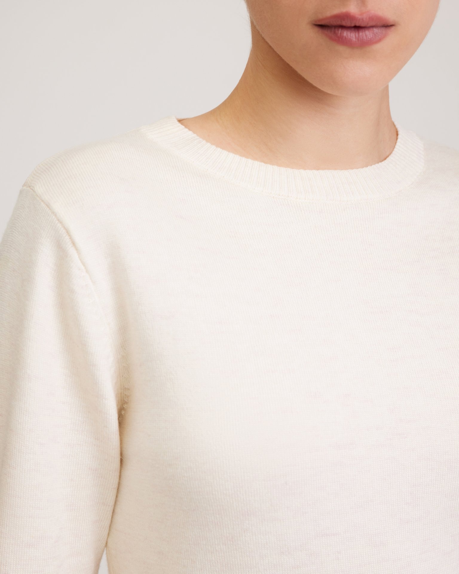 Basic milk-coloured jumper, White — photo 8