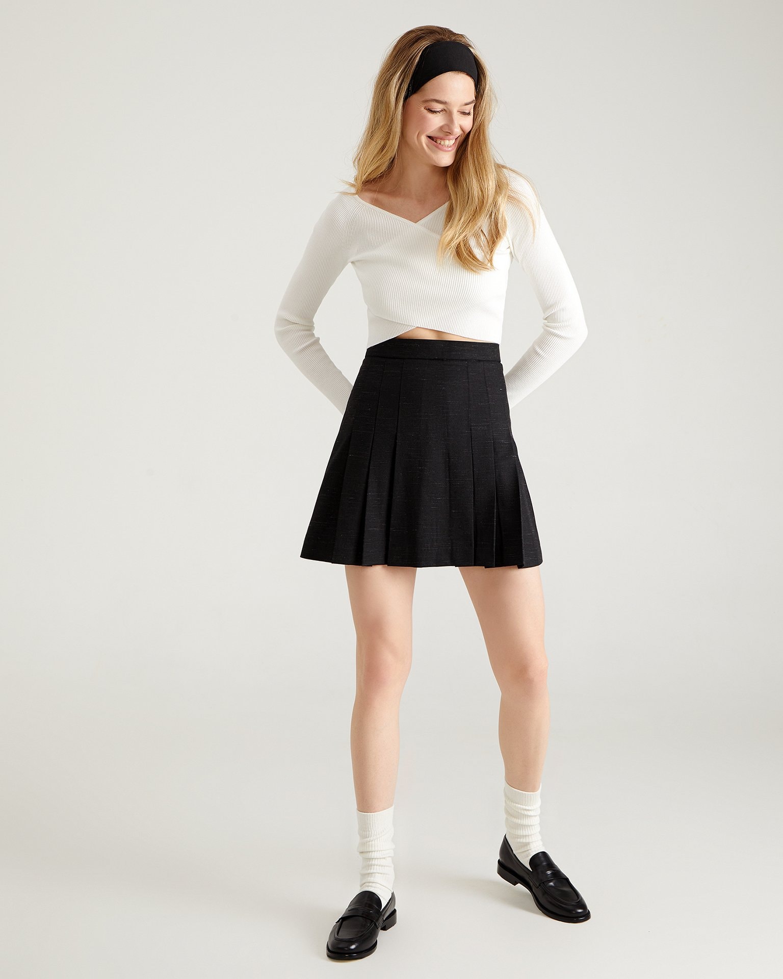 Black mini skirt, Black — photo 4