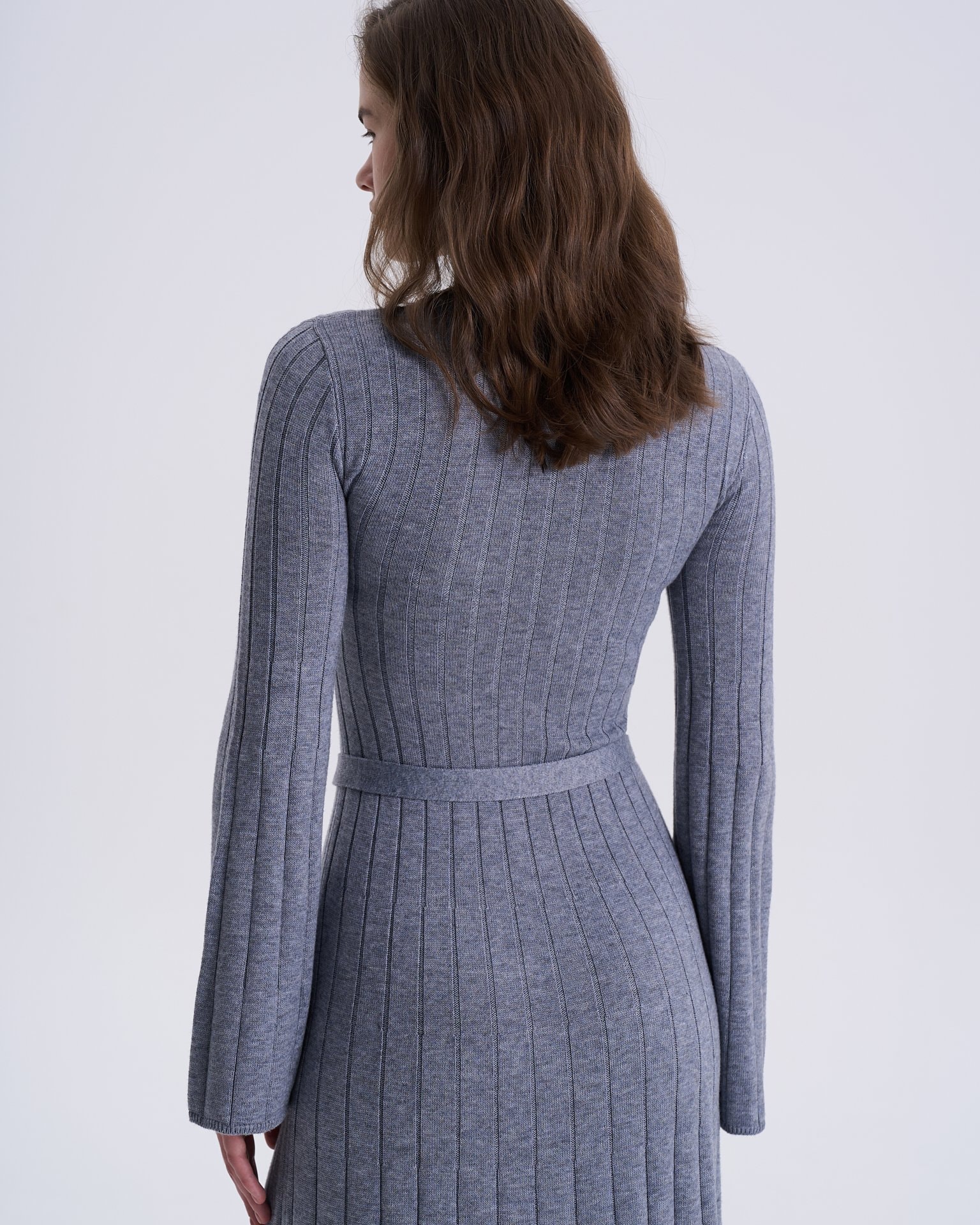 Mid-length knitted dress, Grey — photo 8