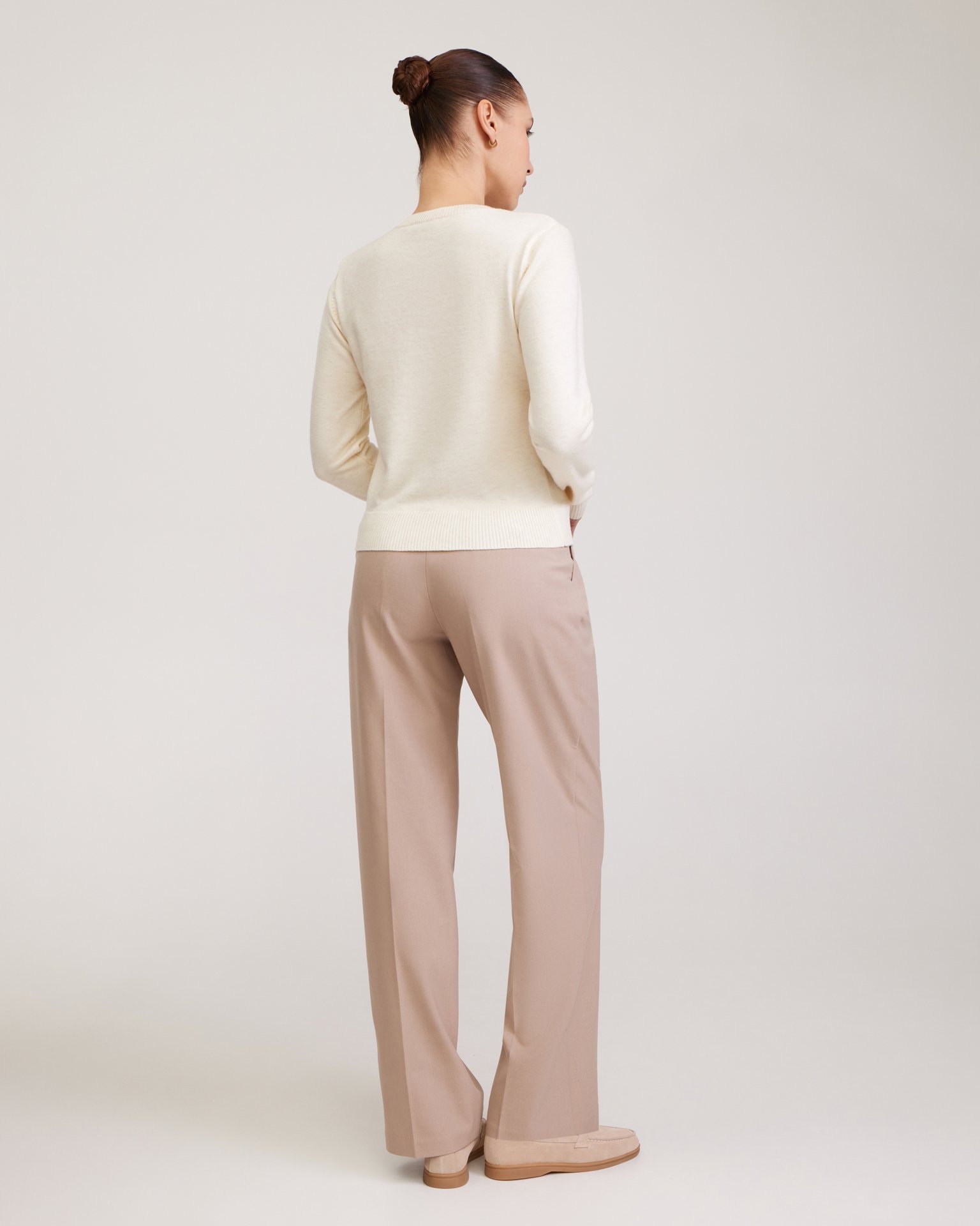 Basic milk-coloured jumper, White — photo 5