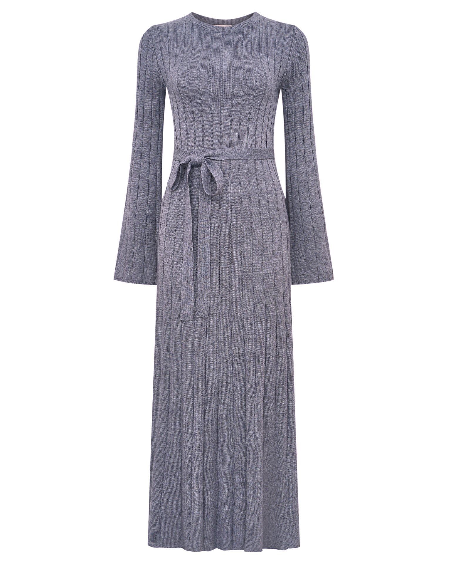 Mid-length knitted dress, Grey — photo 11