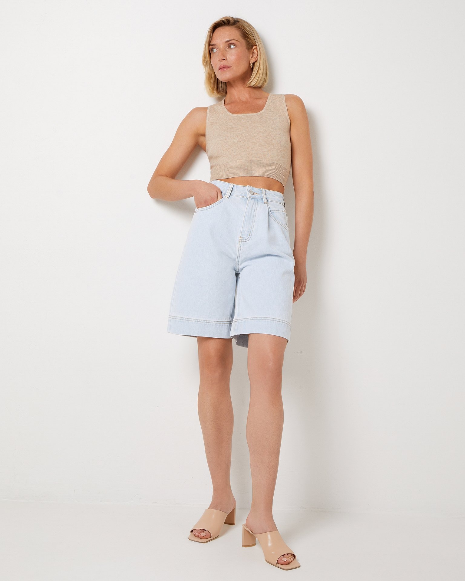 Shorts with pockets, Light Blue — photo 2
