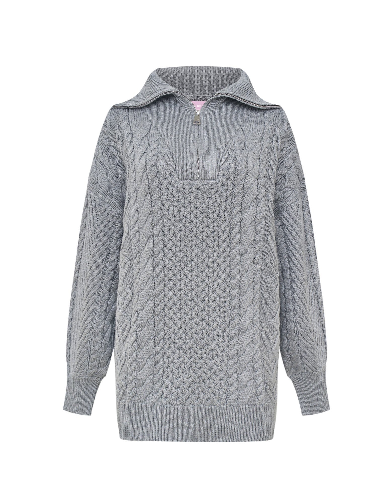 Grey zip-collar sweater, Grey
