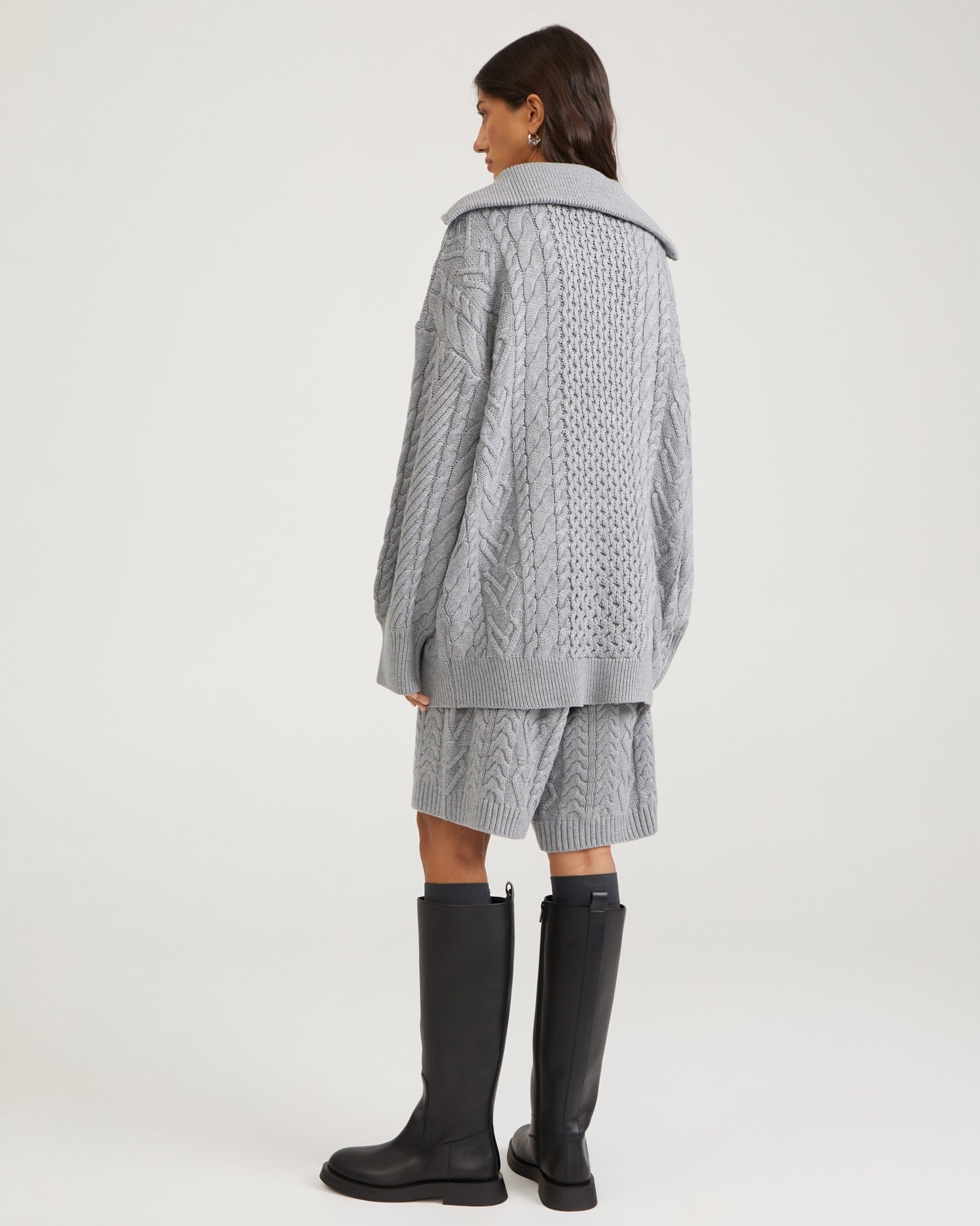Grey zip-collar sweater, Grey — photo 7