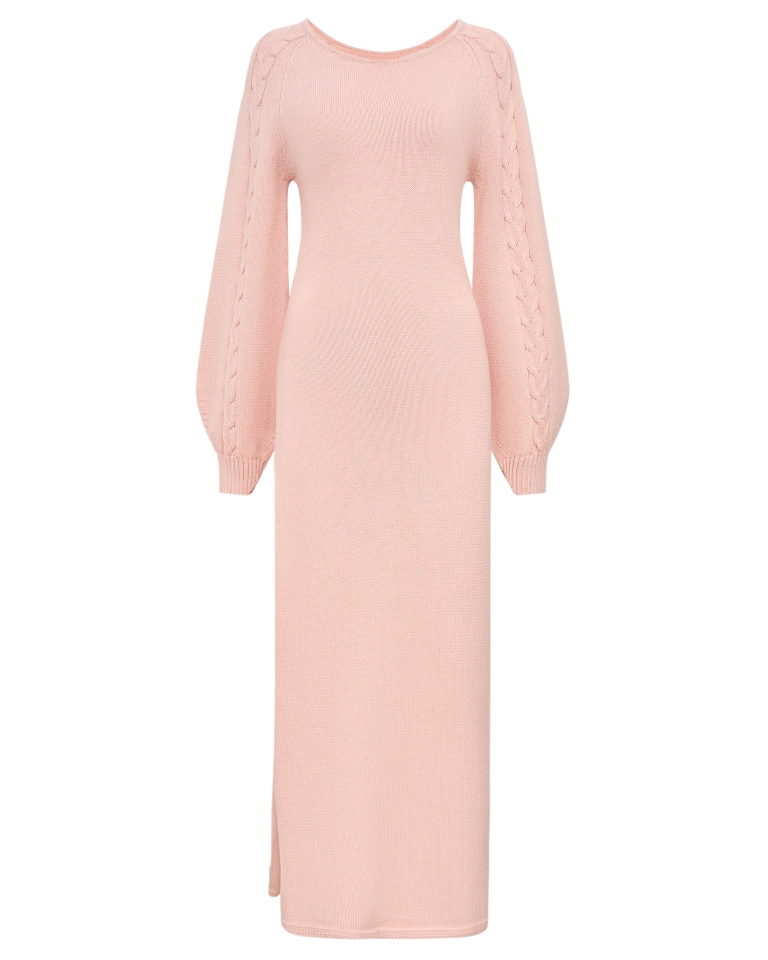 Soft Pink Knitted Dress, Orange — photo 4