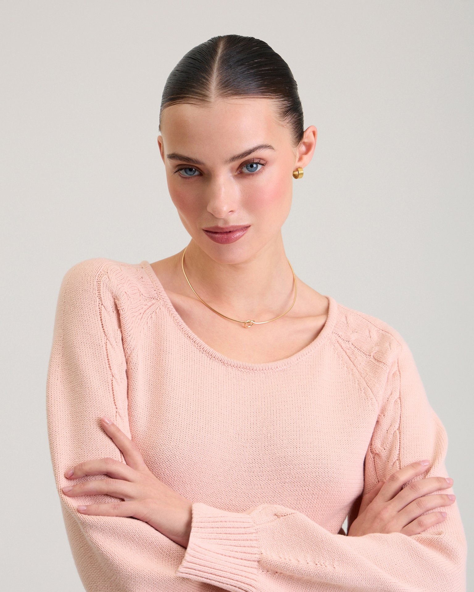 Soft Pink Knitted Dress, Orange — photo 9