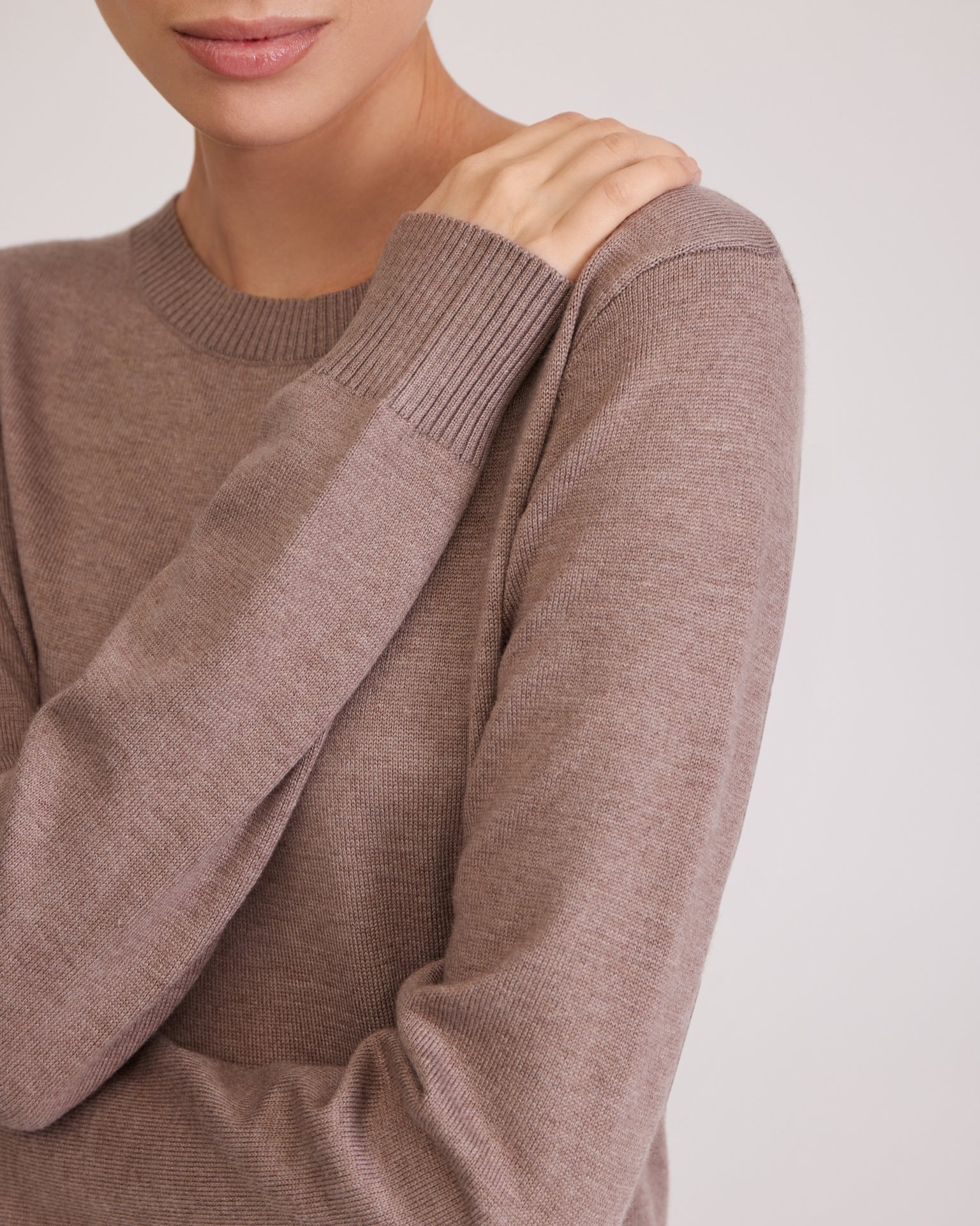 Jumper in coffee colour, Beige — photo 3