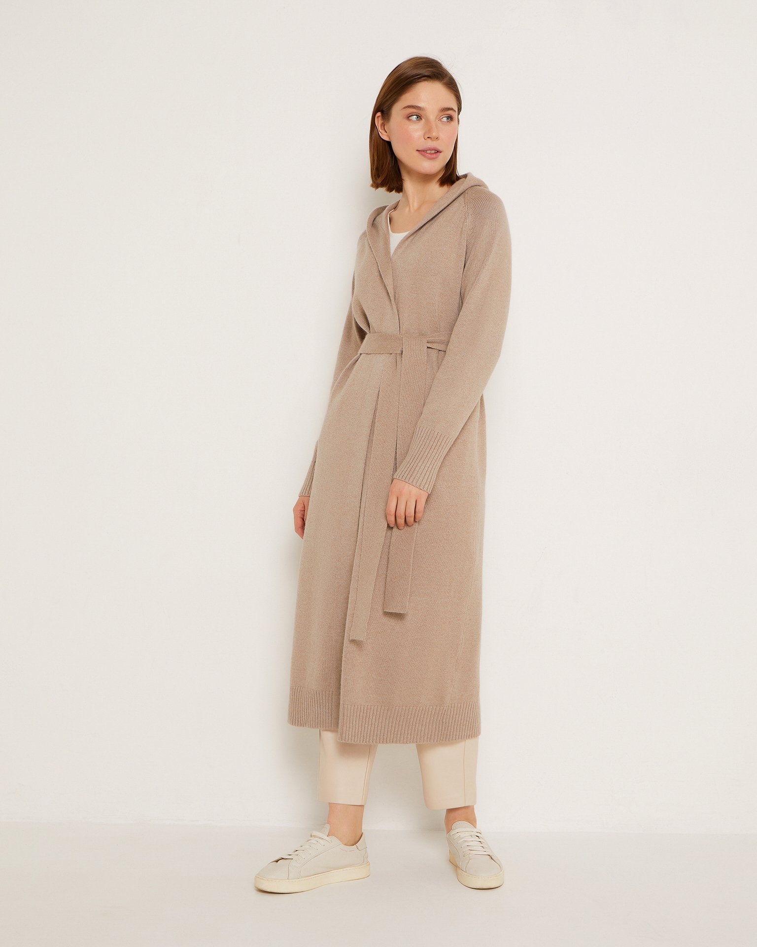Elongated cardigan, Brown — photo 5