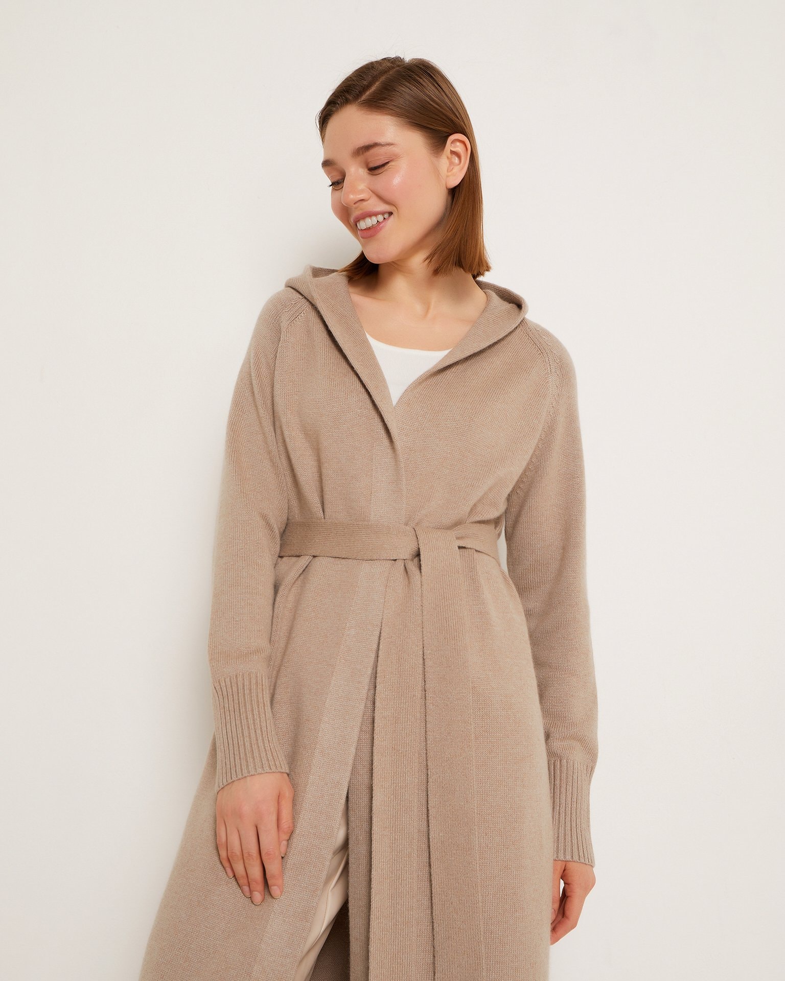 Elongated cardigan, Brown — photo 6